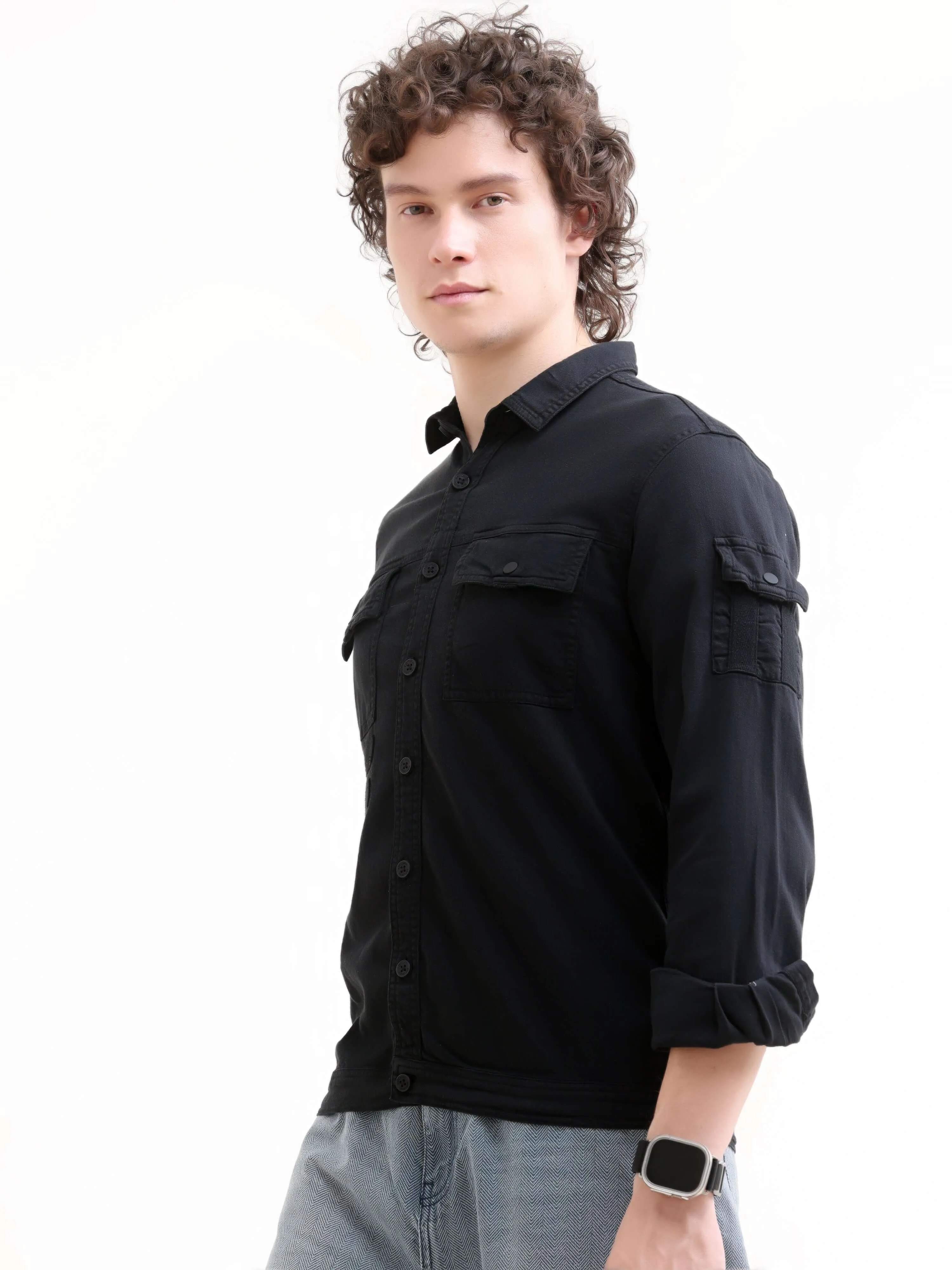 Rubans Black Denim Overshirt