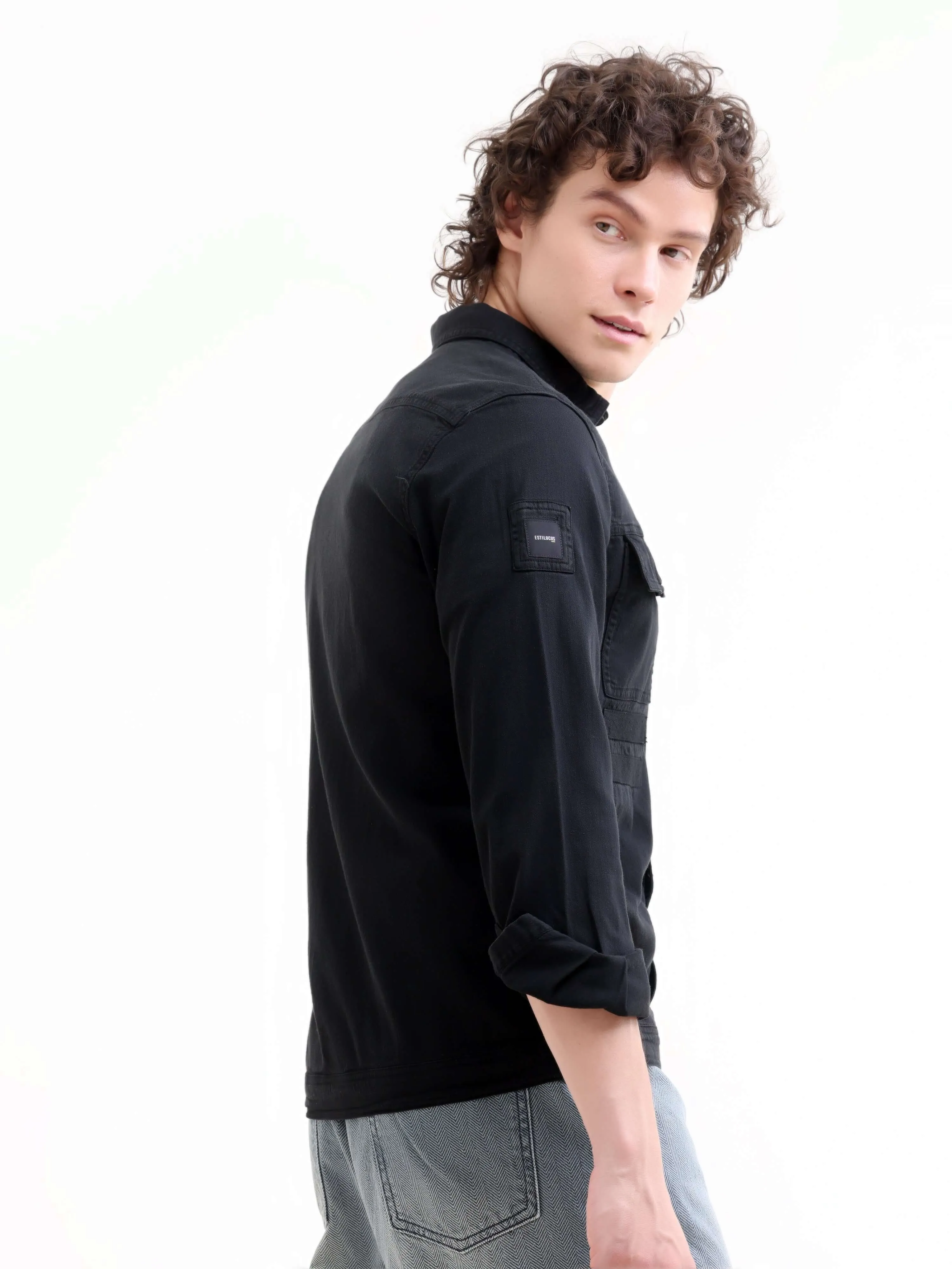 Rubans Black Denim Overshirt
