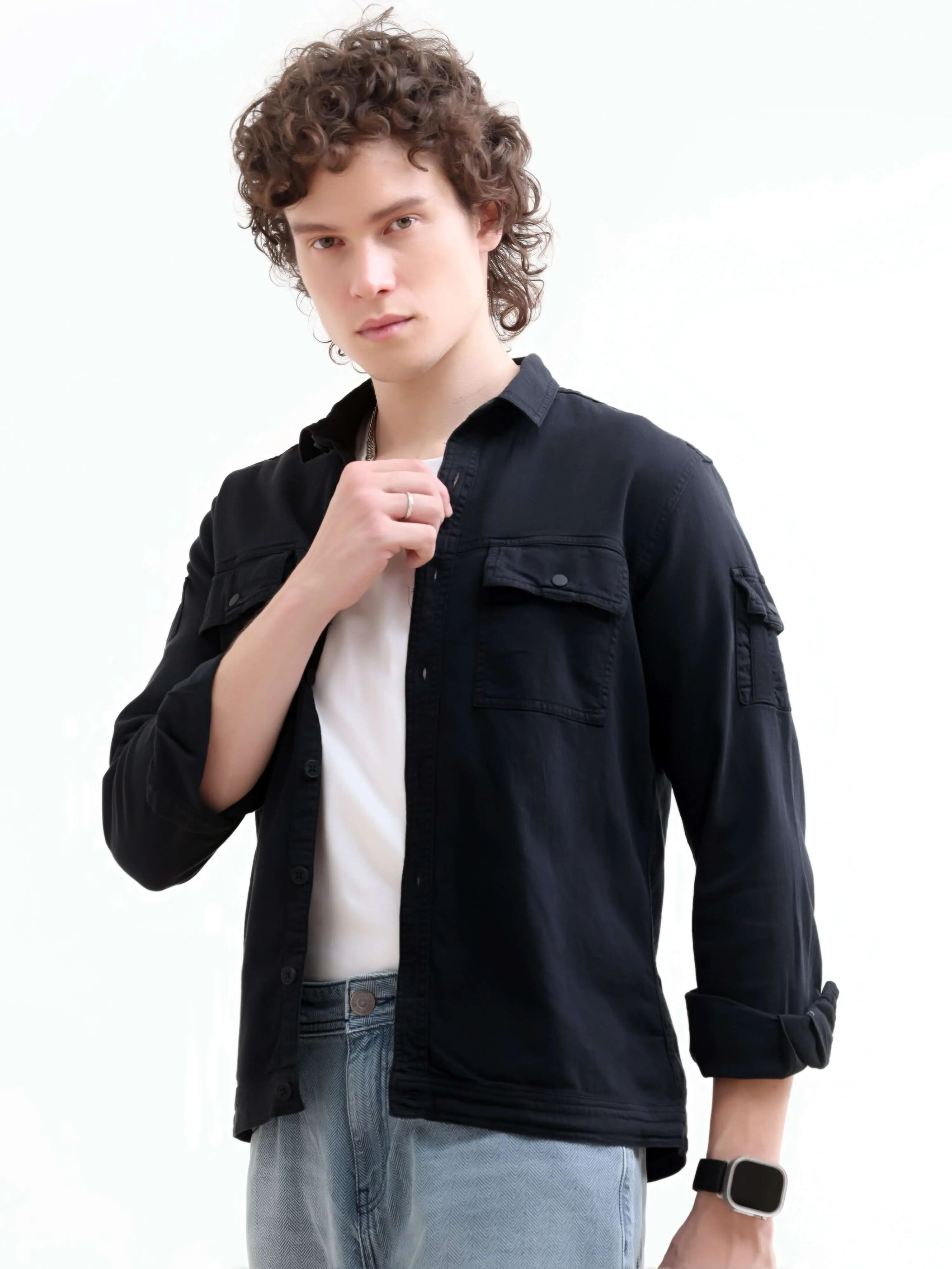 Rubans Black Denim Overshirt
