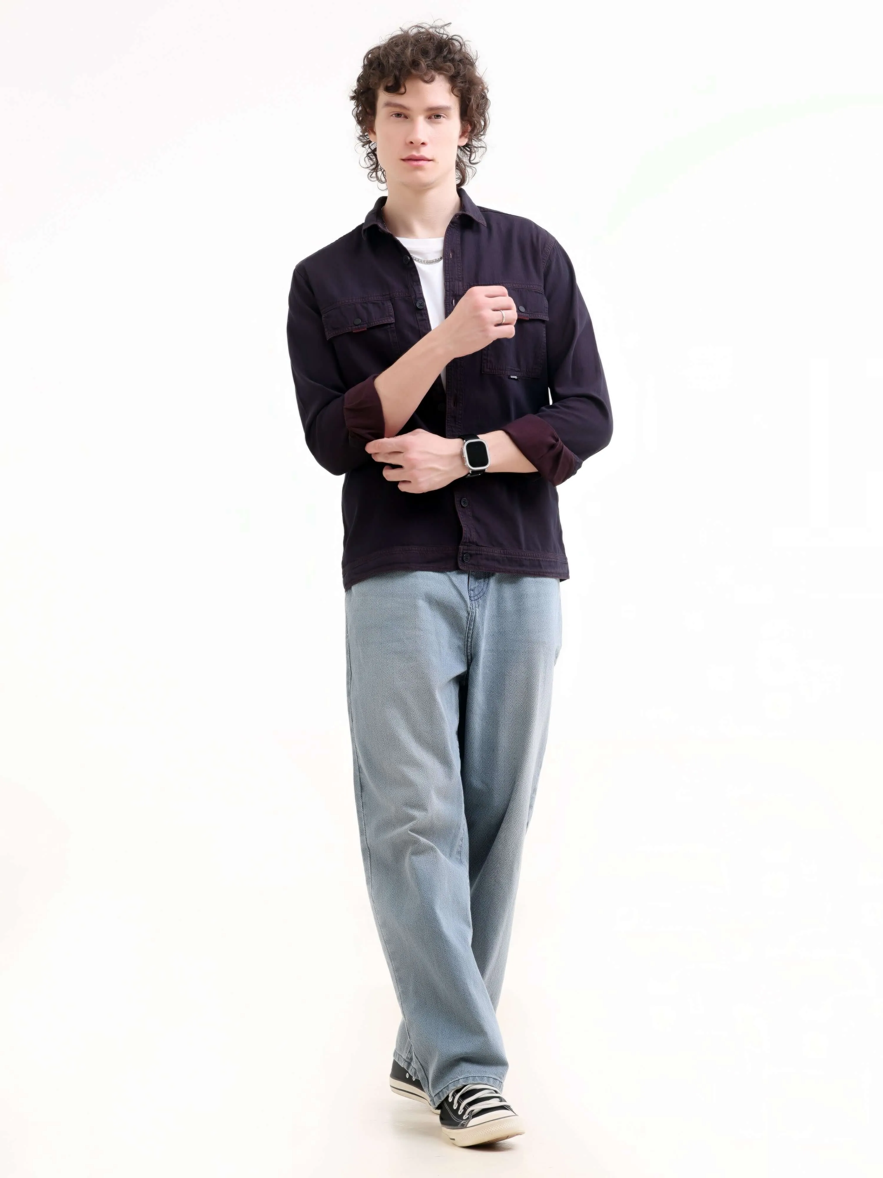 Rubans Wine Denim Overshirt