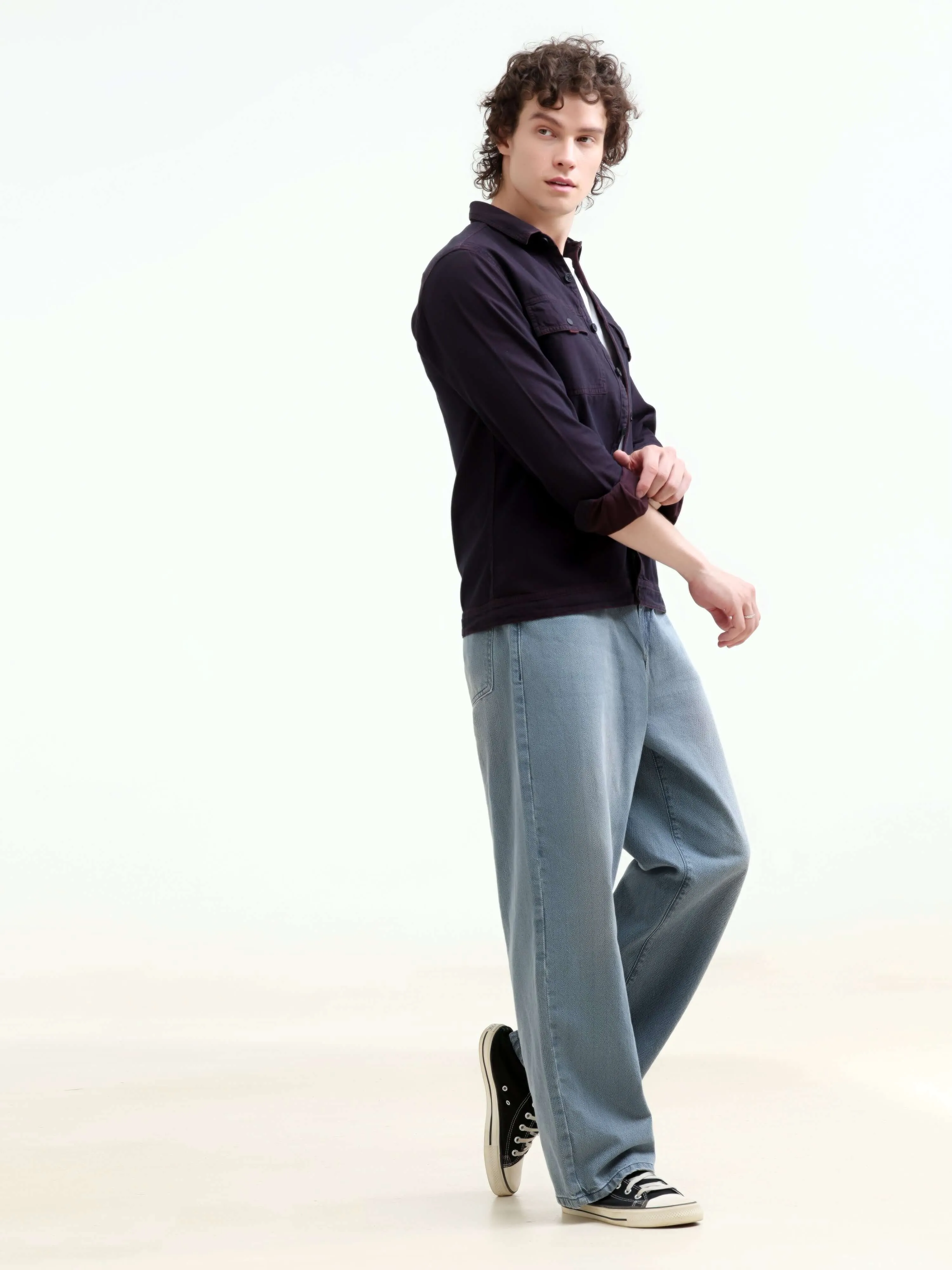 Rubans Wine Denim Overshirt