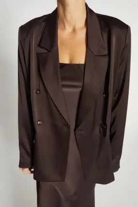 Saint Art New York - Adalee Charmeuse Blazer in Chestnut
