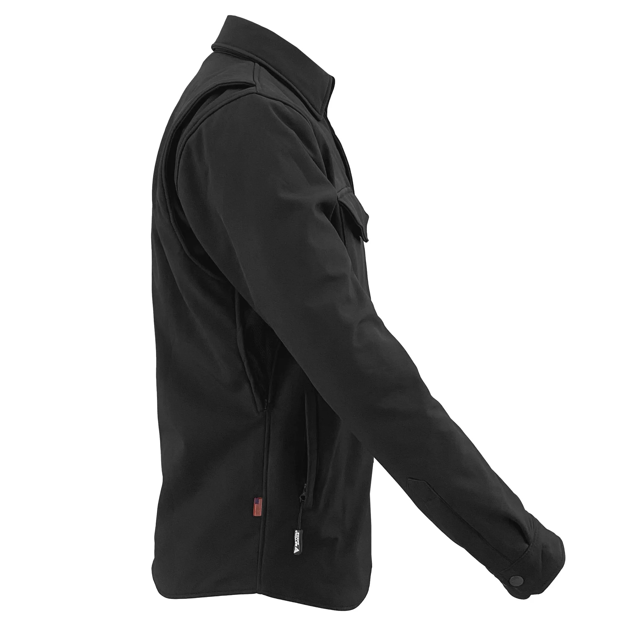SALE Protective SoftShell Winter Jacket for Men - Black Matte with Pads