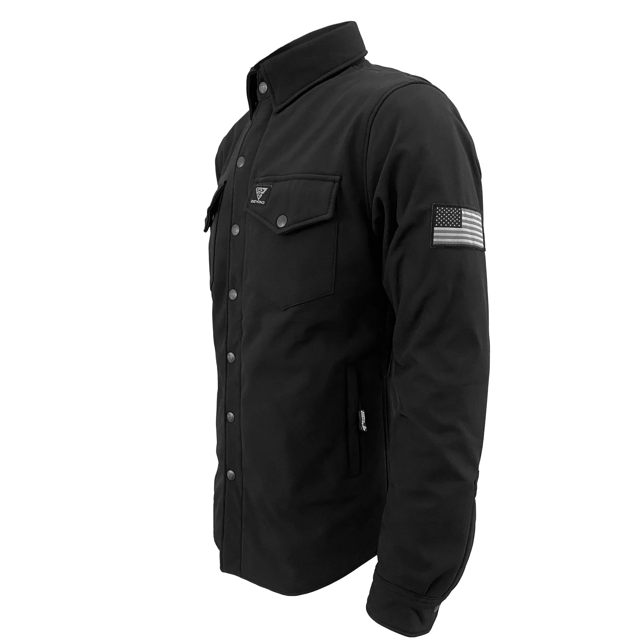SALE Protective SoftShell Winter Jacket for Men - Black Matte with Pads