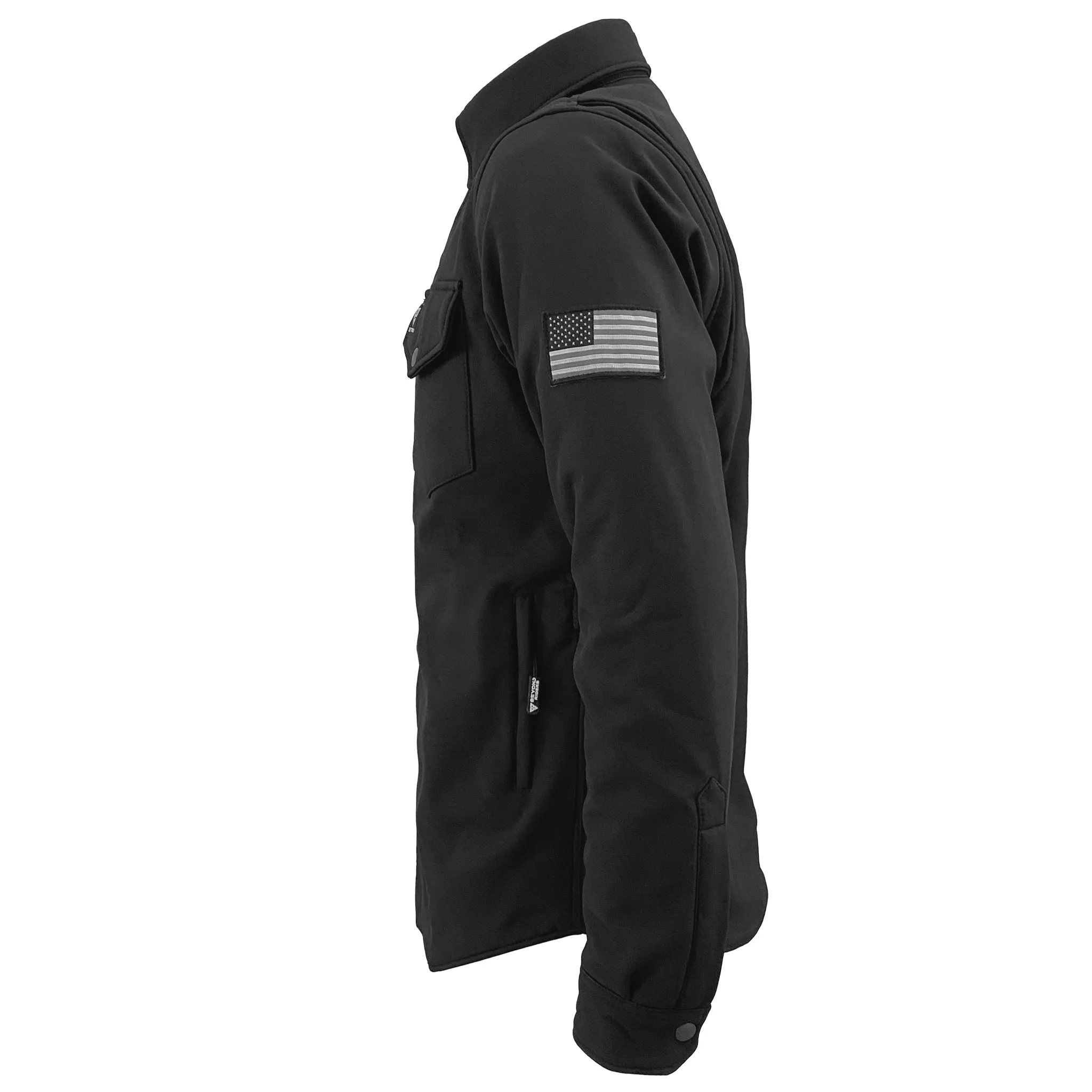 SALE Protective SoftShell Winter Jacket for Men - Black Matte with Pads