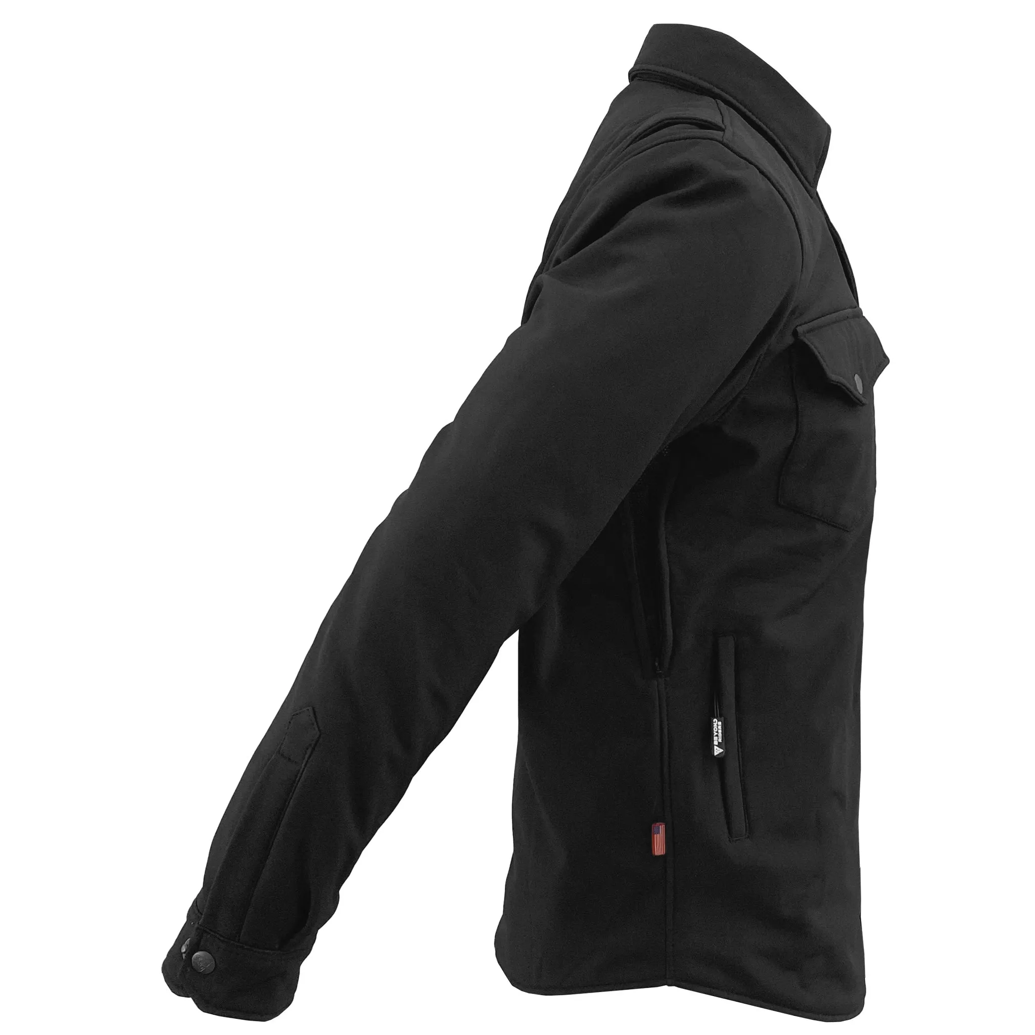 SALE Protective SoftShell Winter Jacket for Men - Black Matte with Pads