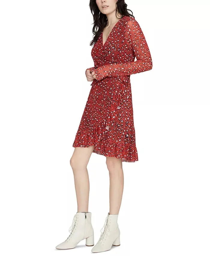 Sanctuary Women's Emma Ruffled Wrap Dress Wine Size Extra Small