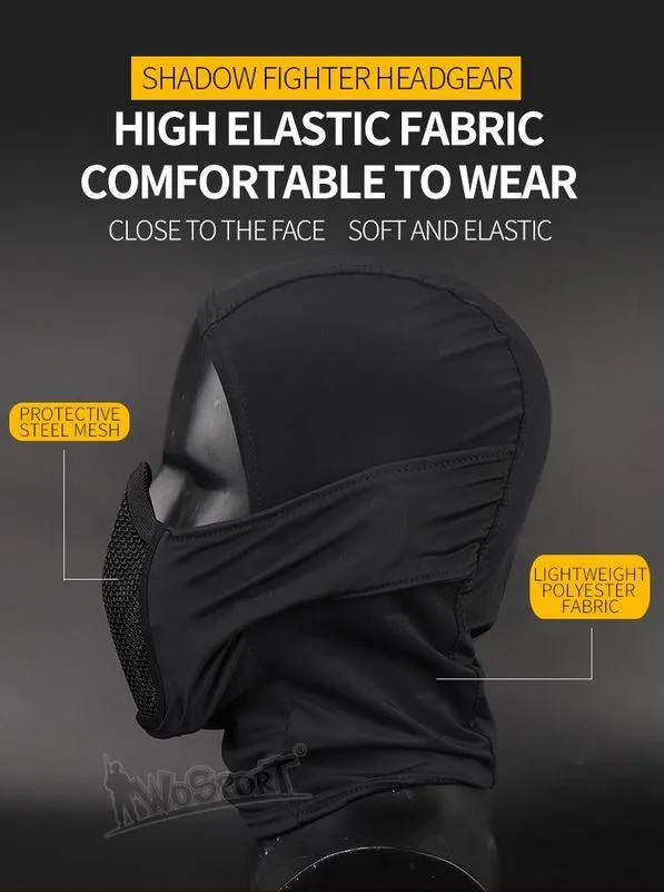 Shadow Balaclava with Steel Half Fighter Face Mask ( TAN )