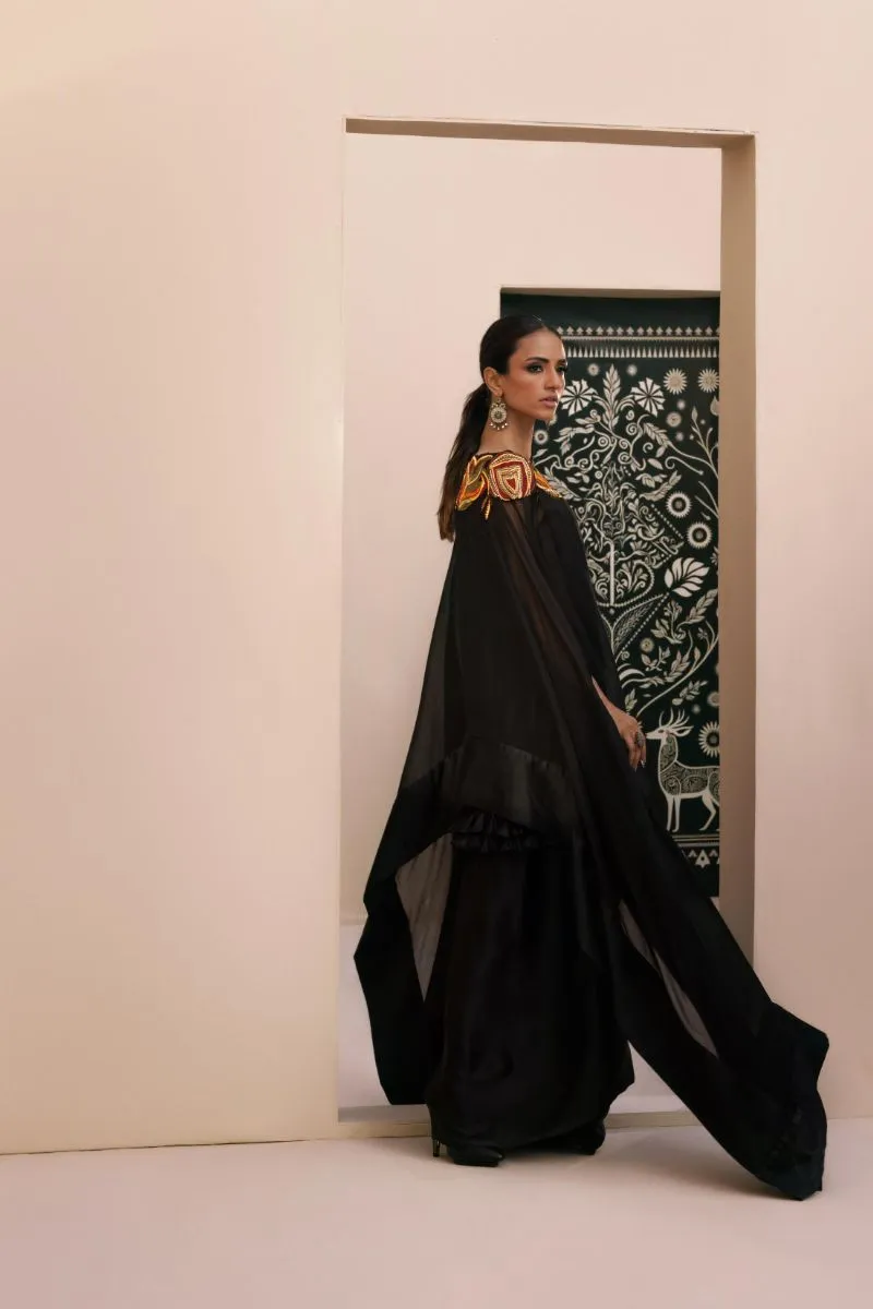 Shehrnaz - SHK-1391 - Black - Chiffon - 3 Piece