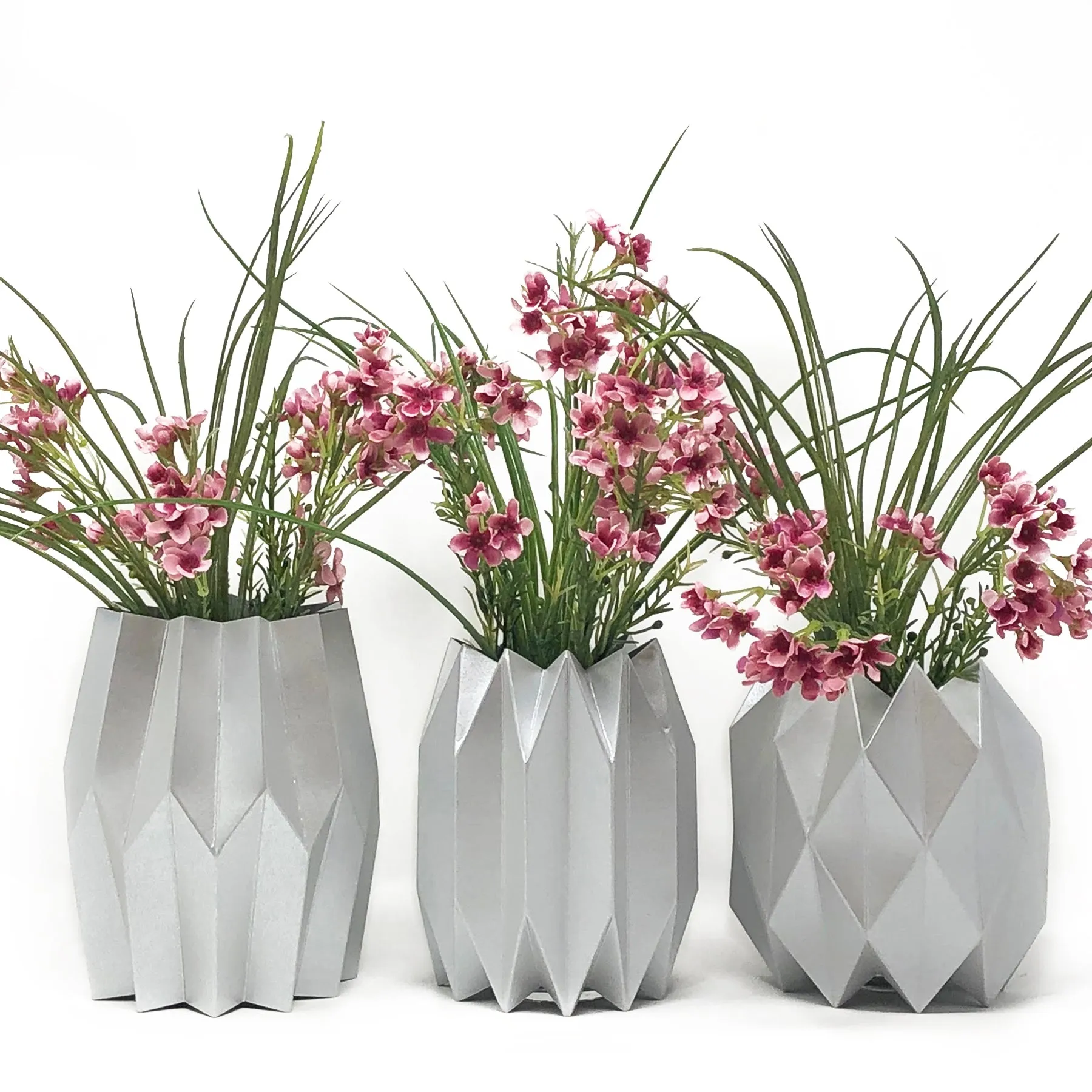 Silver Paper Vase Wrap
