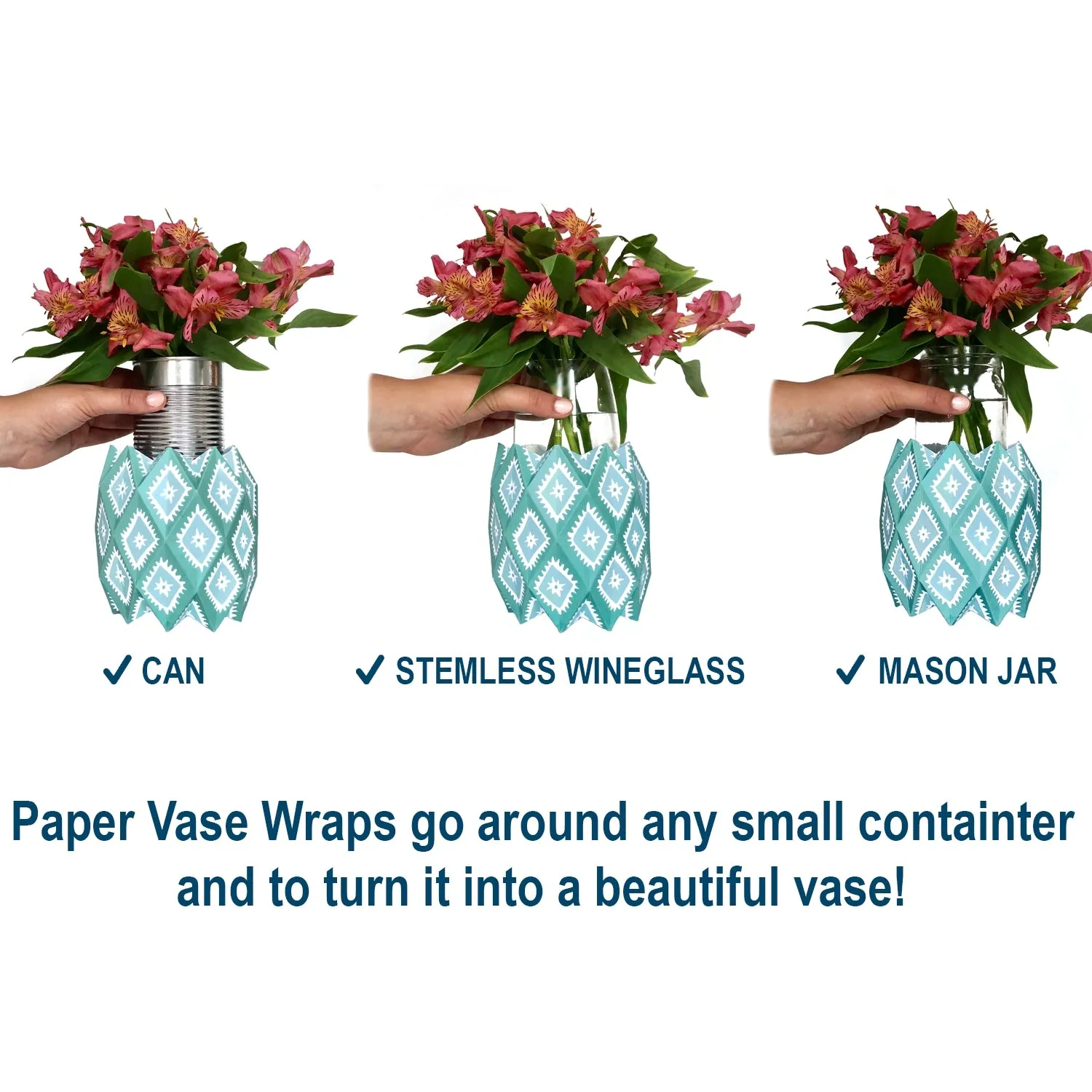 Silver Paper Vase Wrap