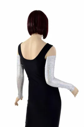 Silver/White Holographic Arm Warmer Sleeves
