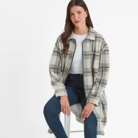 Slough Womens Shacket - Grey Marl Check