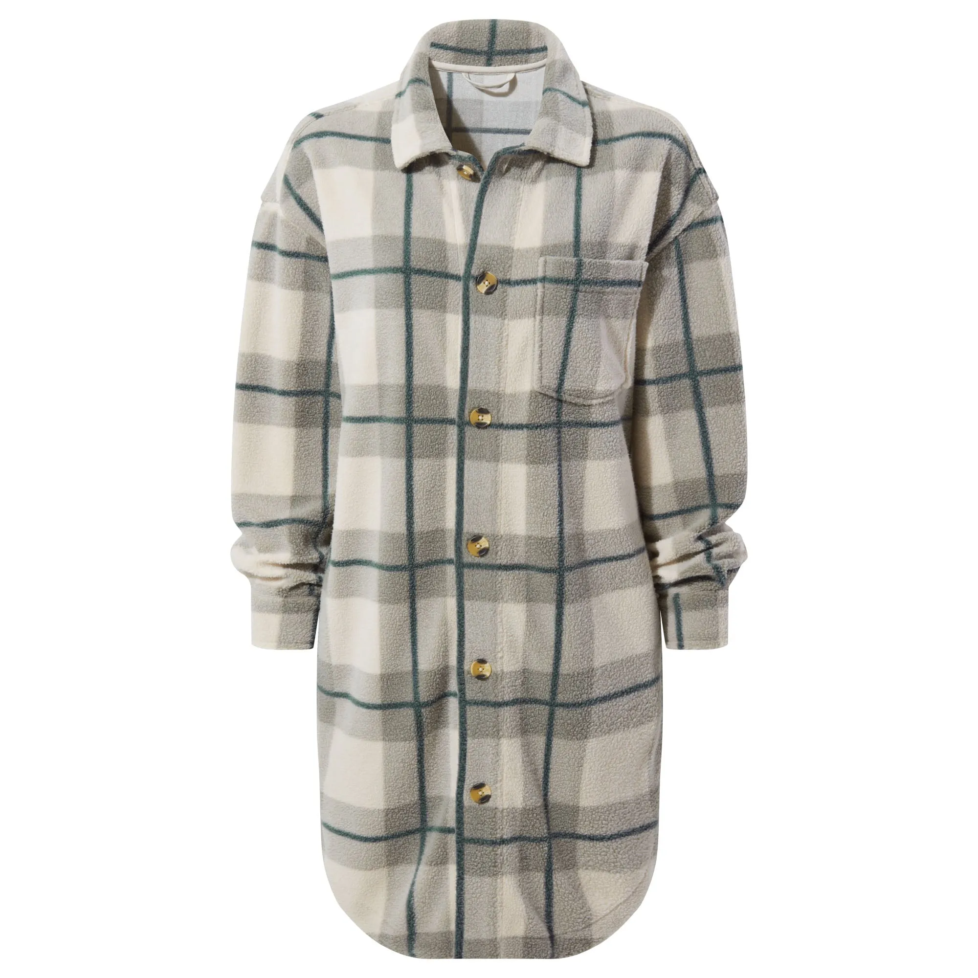 Slough Womens Shacket - Grey Marl Check