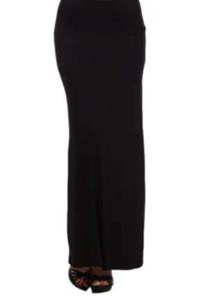 Solid Knit Maxi Skirt 832
