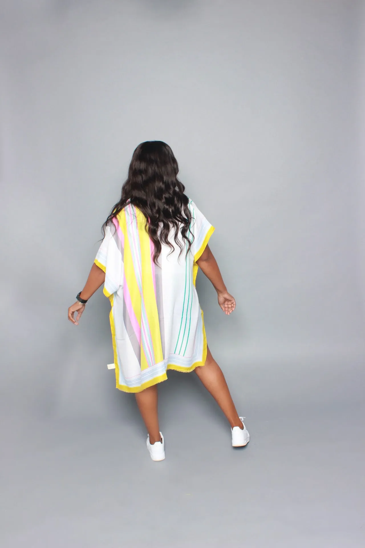 Stripe Kimono-Yellow