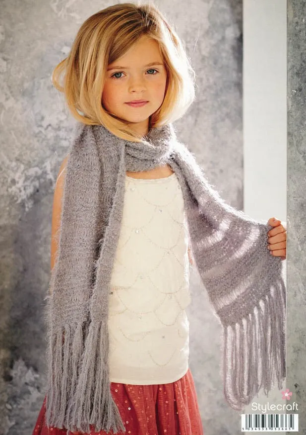 Stylecraft Eskimo Kisses DK Pattern 9056 - Shawl, Scarves and Snood