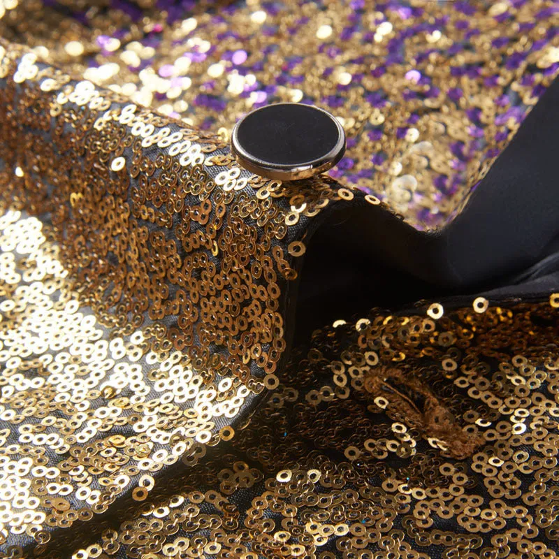Stylish Gradient Sequins Single Button Party Style Men Blazer