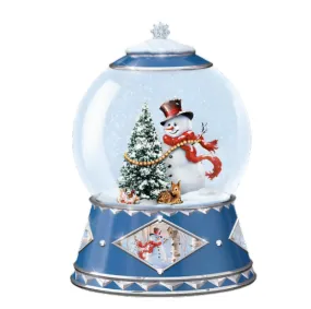 The Bradford Exchange A Snowy Wonderland Glitter Globe Hand-Cast Winter Scene with Musical "We Wish You a Merry Christmas" Melody & Snowflake Swirl Christmas Decorations by Dona Gelsinger 5.5-Inches