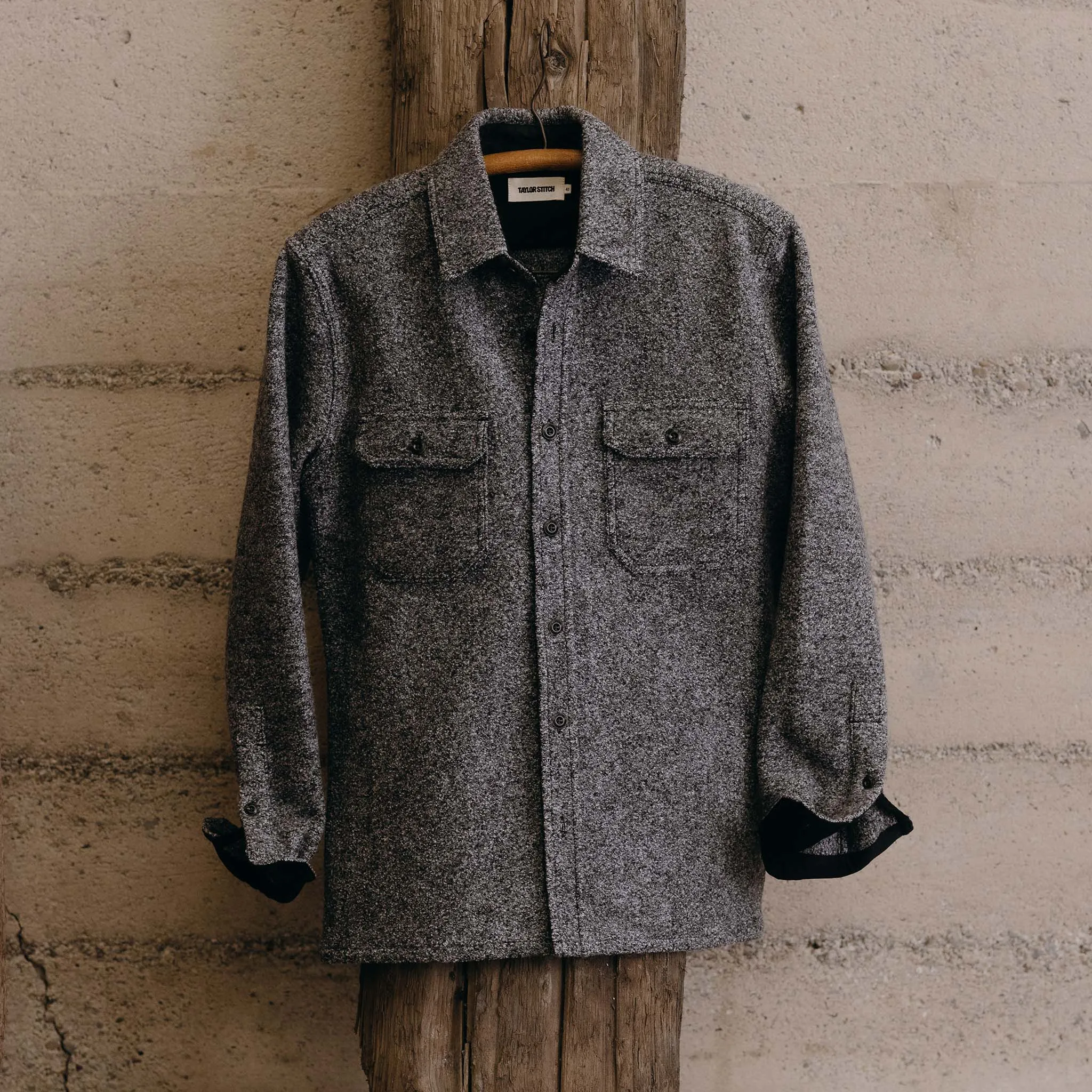 The Connor Overshirt in Heather Ash Boucle