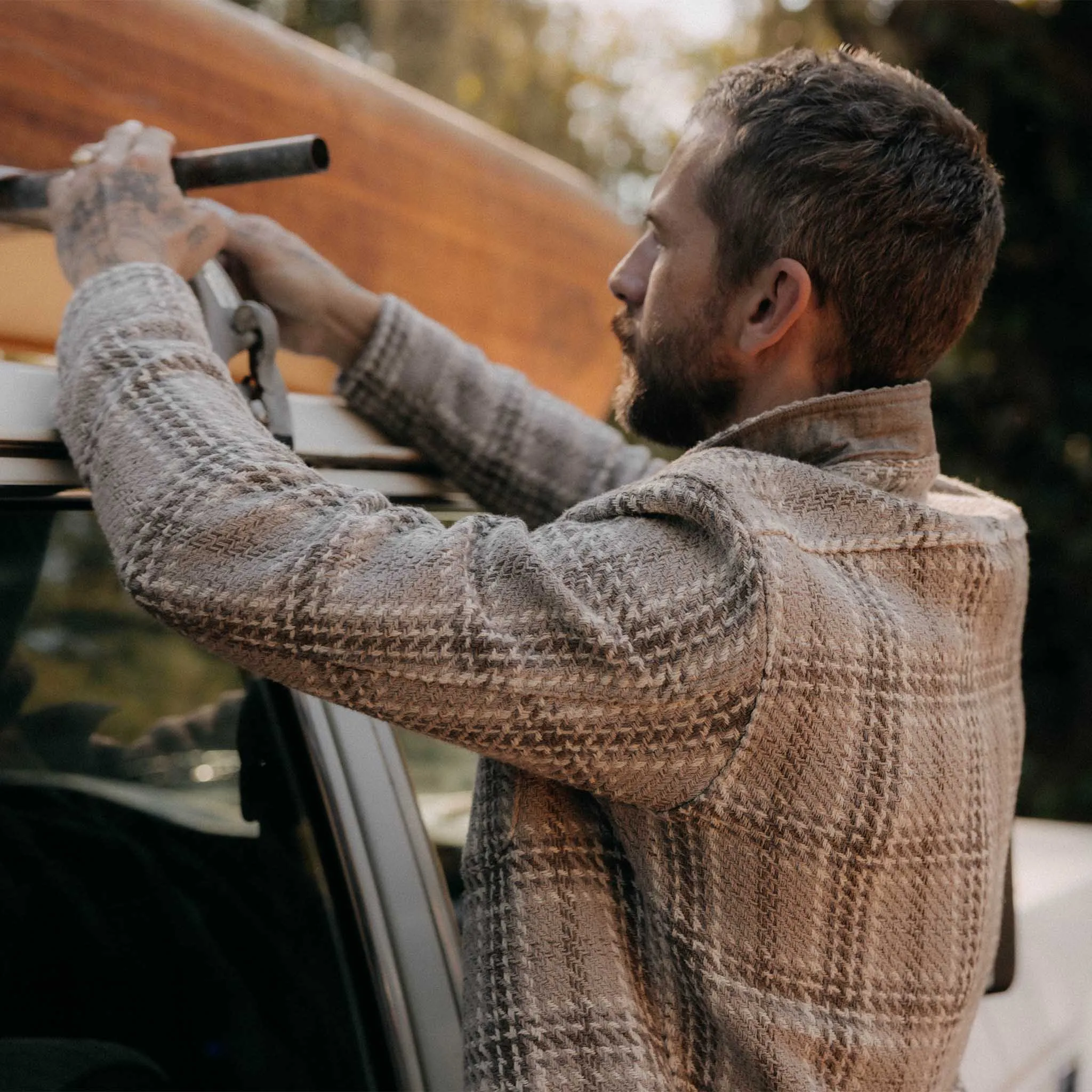The Cutter Overshirt in Grey Plaid