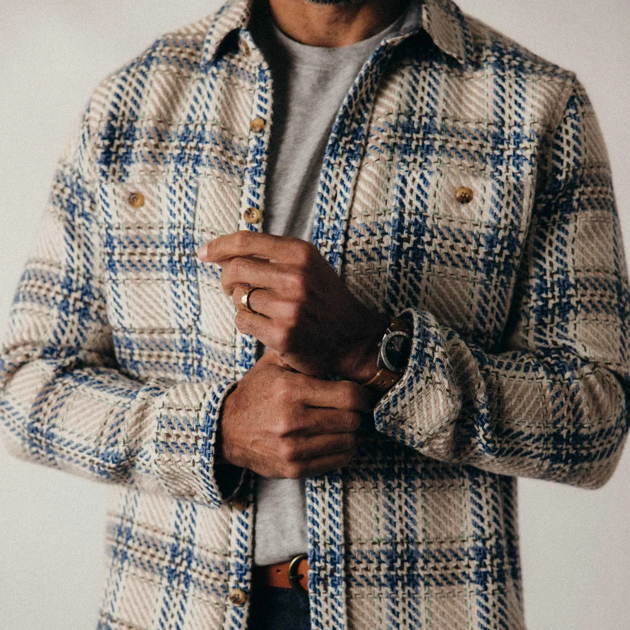 The Cutter Overshirt in Sandbar Plaid