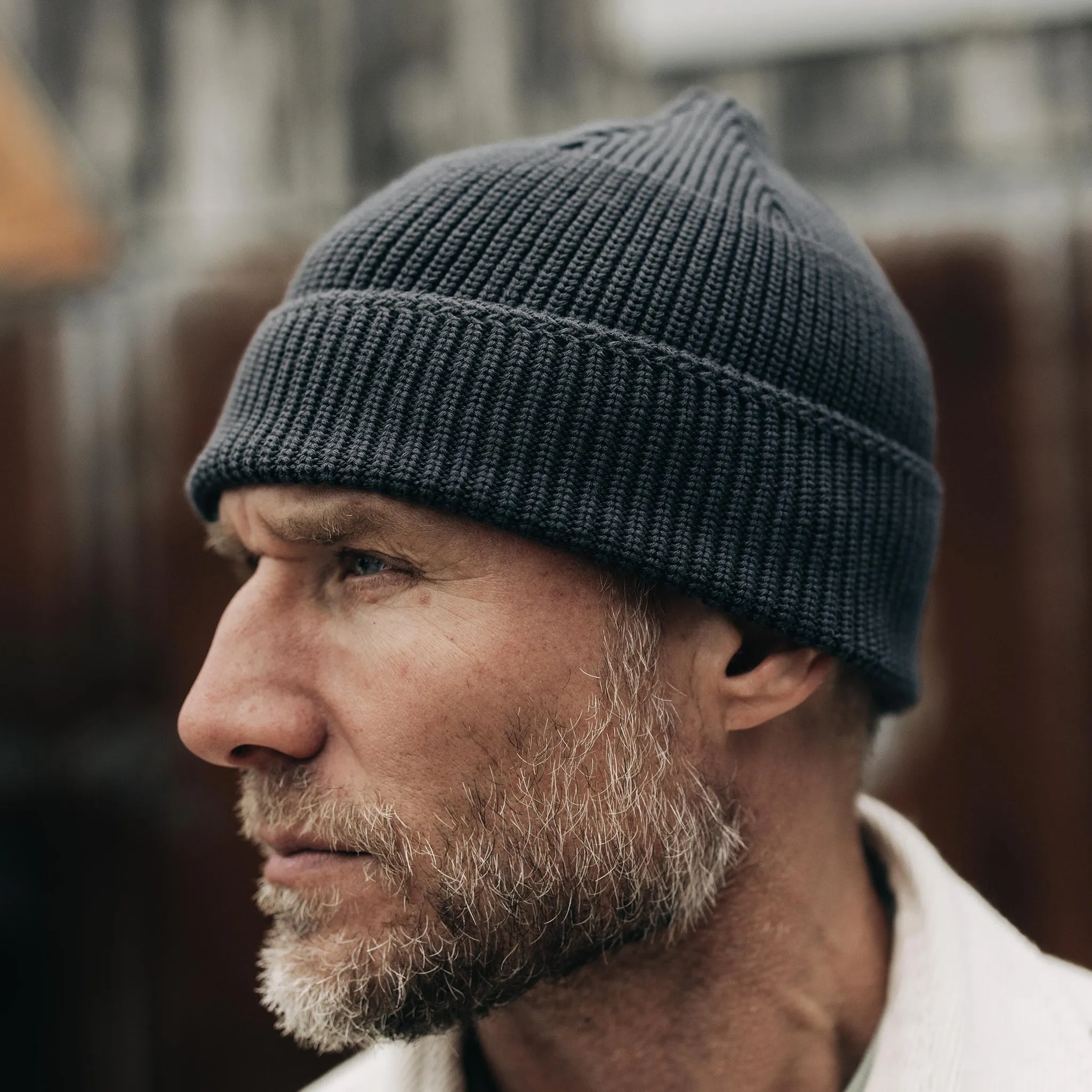 The Rib Beanie in Granite
