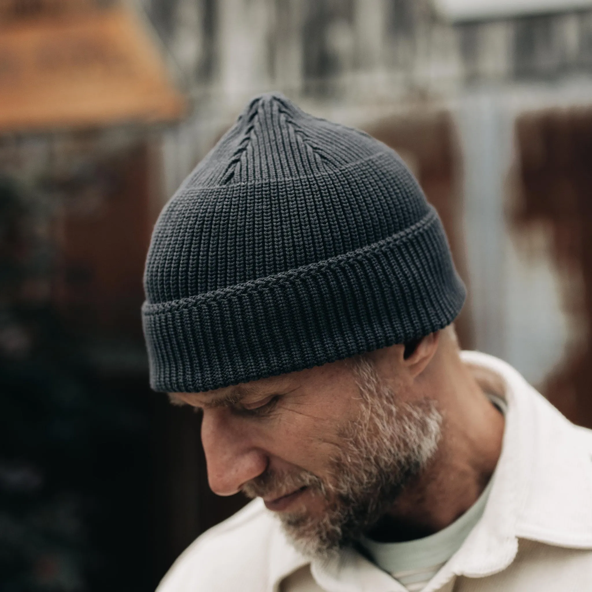 The Rib Beanie in Granite