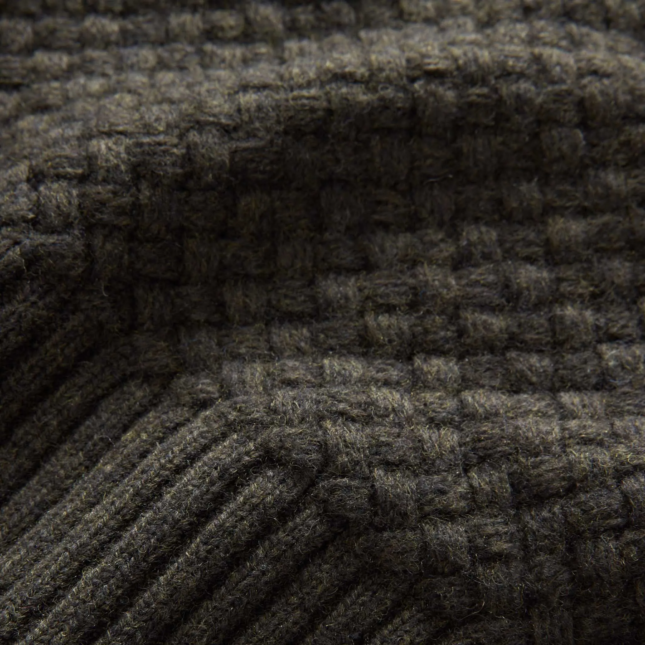 The Textured Knit Beanie in Heather Loden Merino