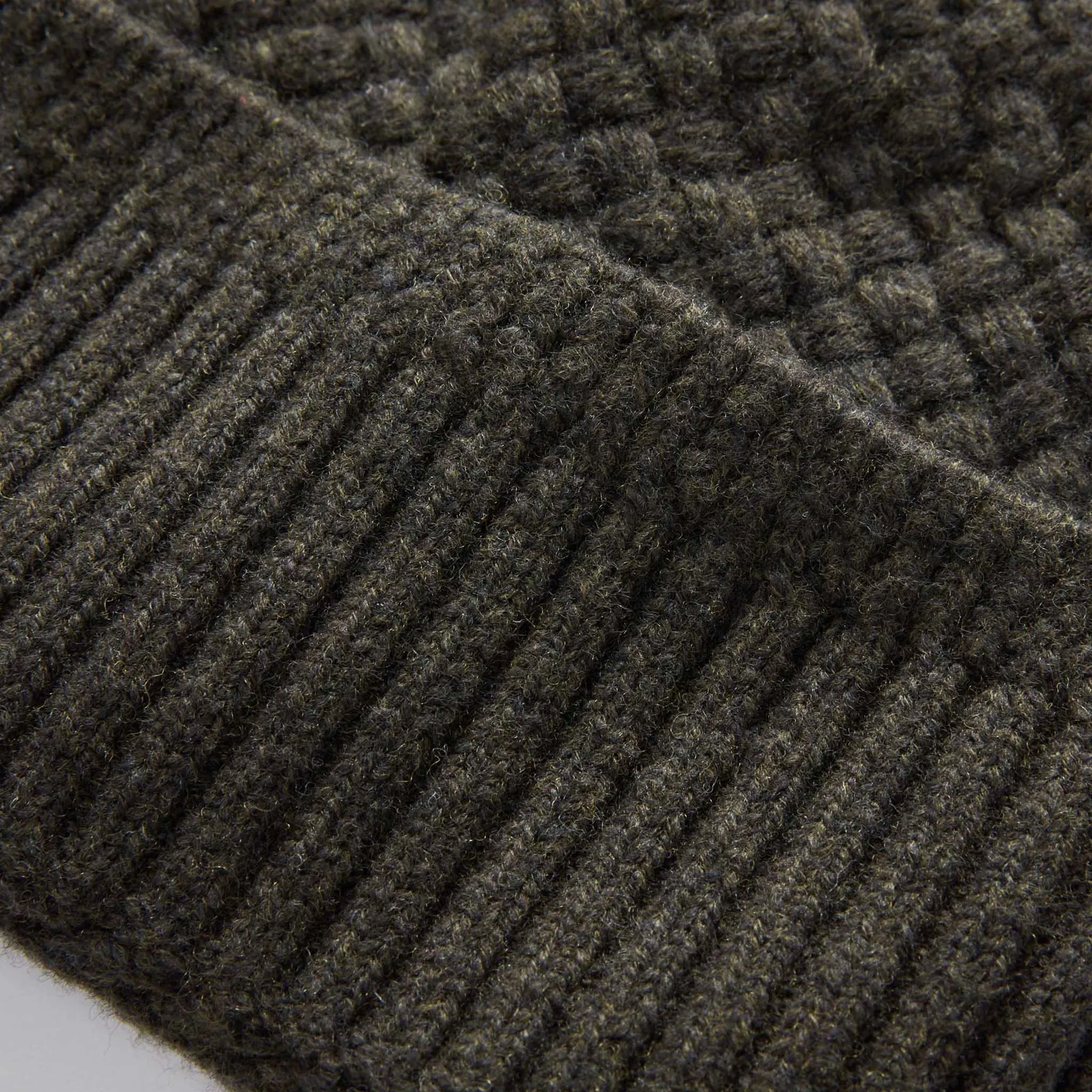The Textured Knit Beanie in Heather Loden Merino