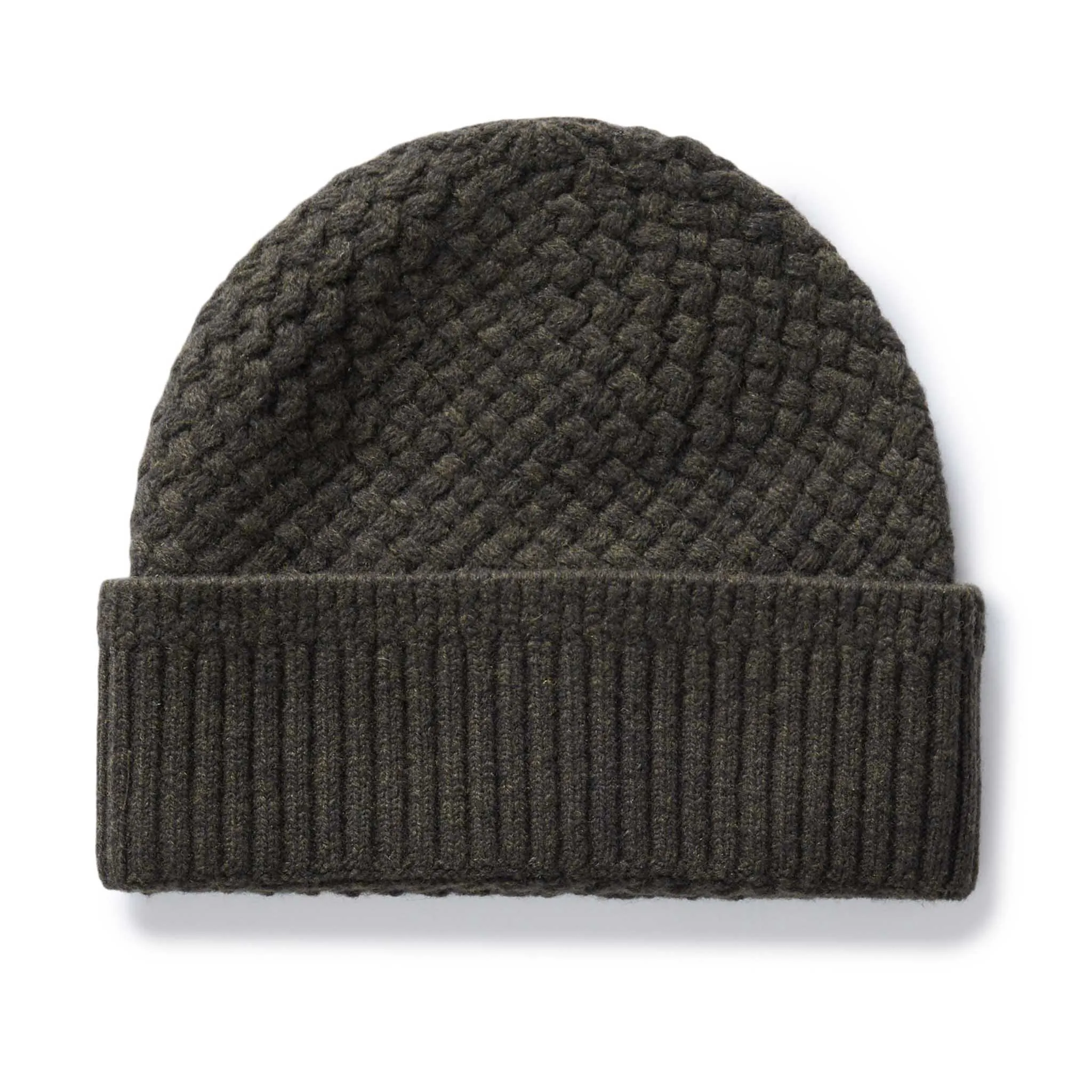 The Textured Knit Beanie in Heather Loden Merino