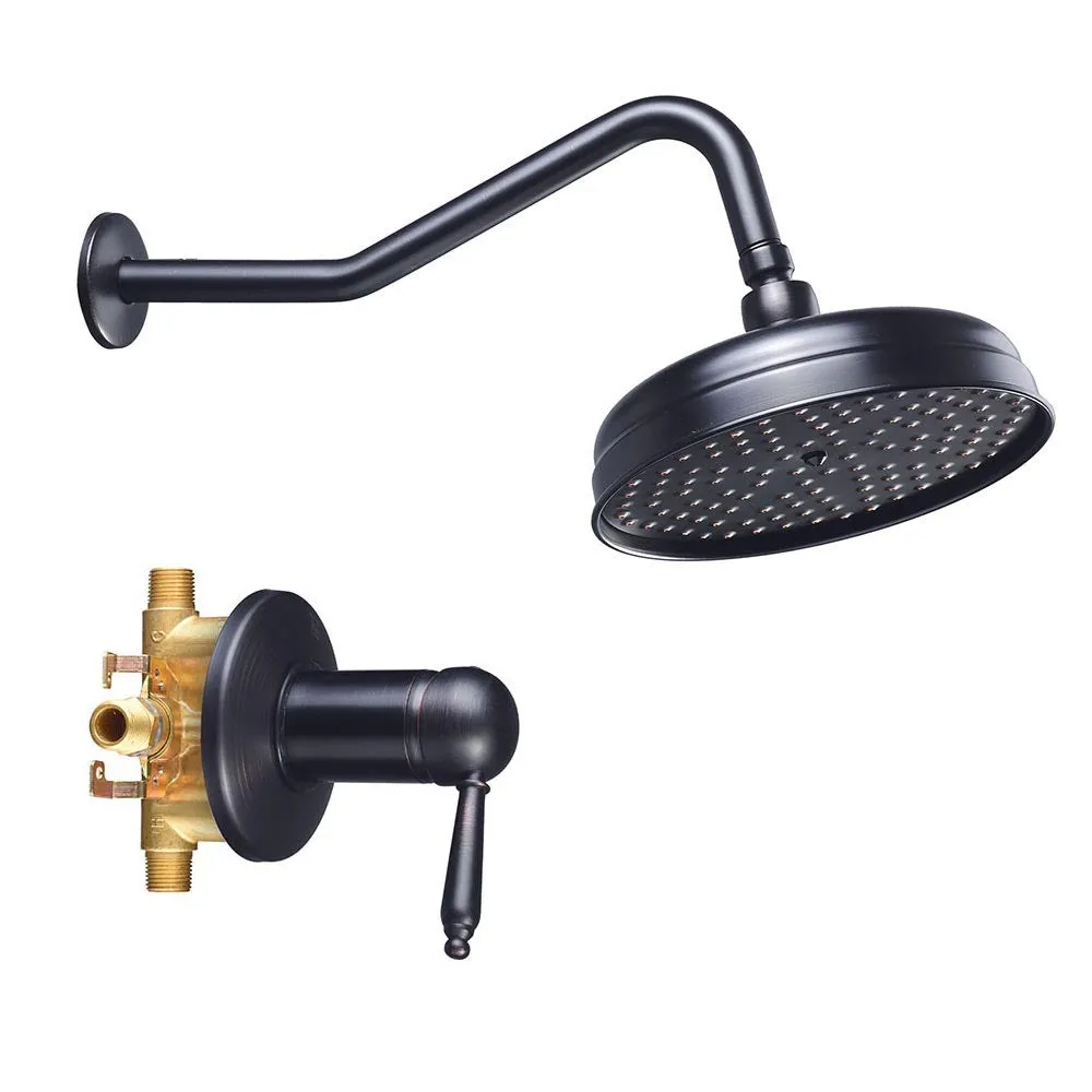 TheLAShop Wall Mounted Rain Shower Faucet & Handle Oil Rubbed Bronze