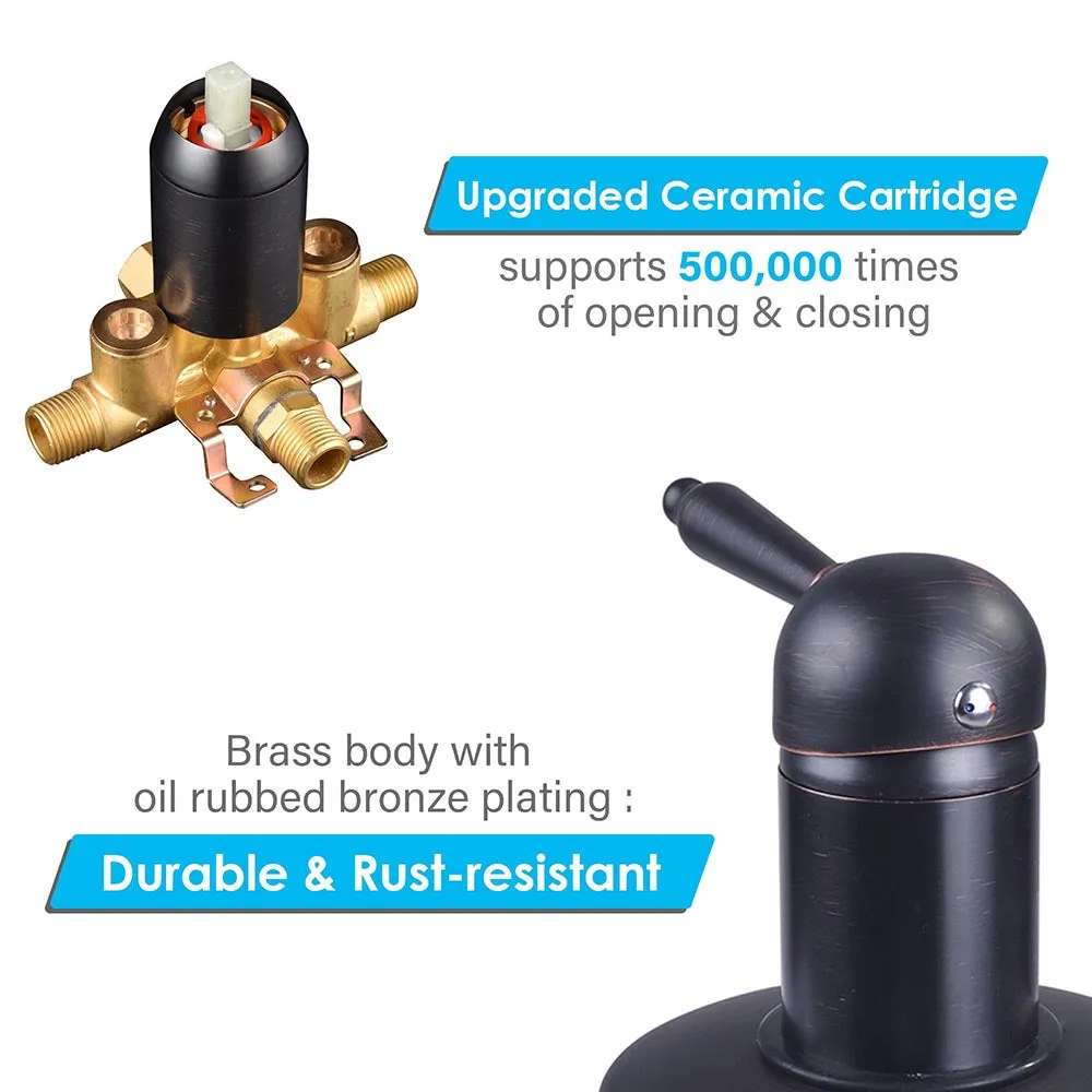 TheLAShop Wall Mounted Rain Shower Faucet & Handle Oil Rubbed Bronze