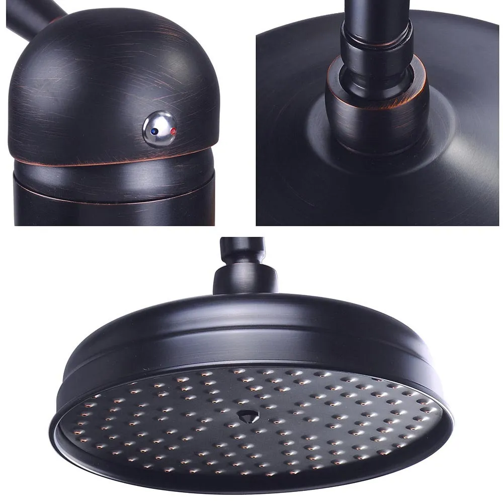 TheLAShop Wall Mounted Rain Shower Faucet & Handle Oil Rubbed Bronze