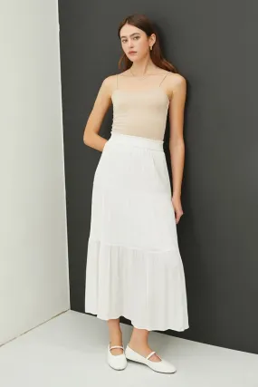 Tiered Maxi Skirt Off White
