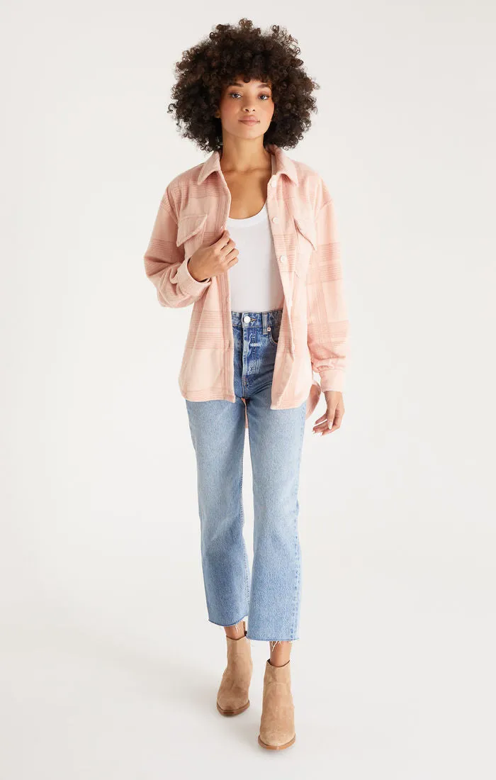 Tucker Fleece Plaid Jacket Shell Pink | Z Supply