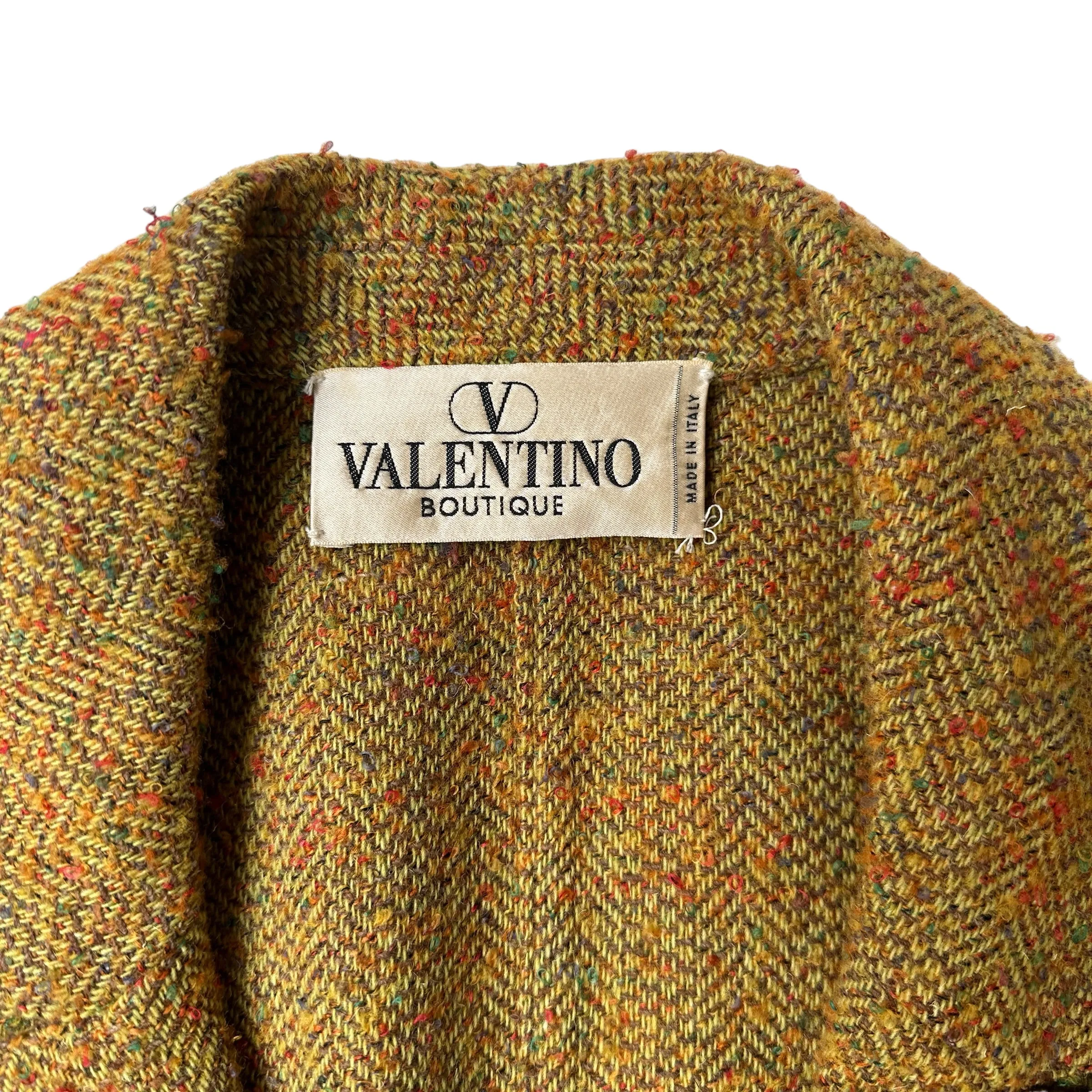 Vintage Brown Green Wool Blazer - S/M