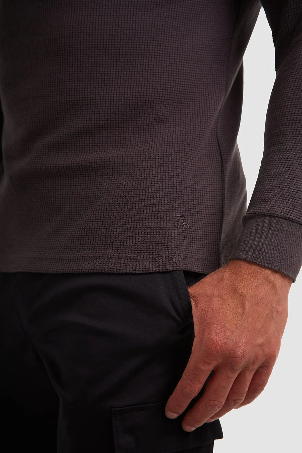 Waffle T-Shirt in Dark Lead