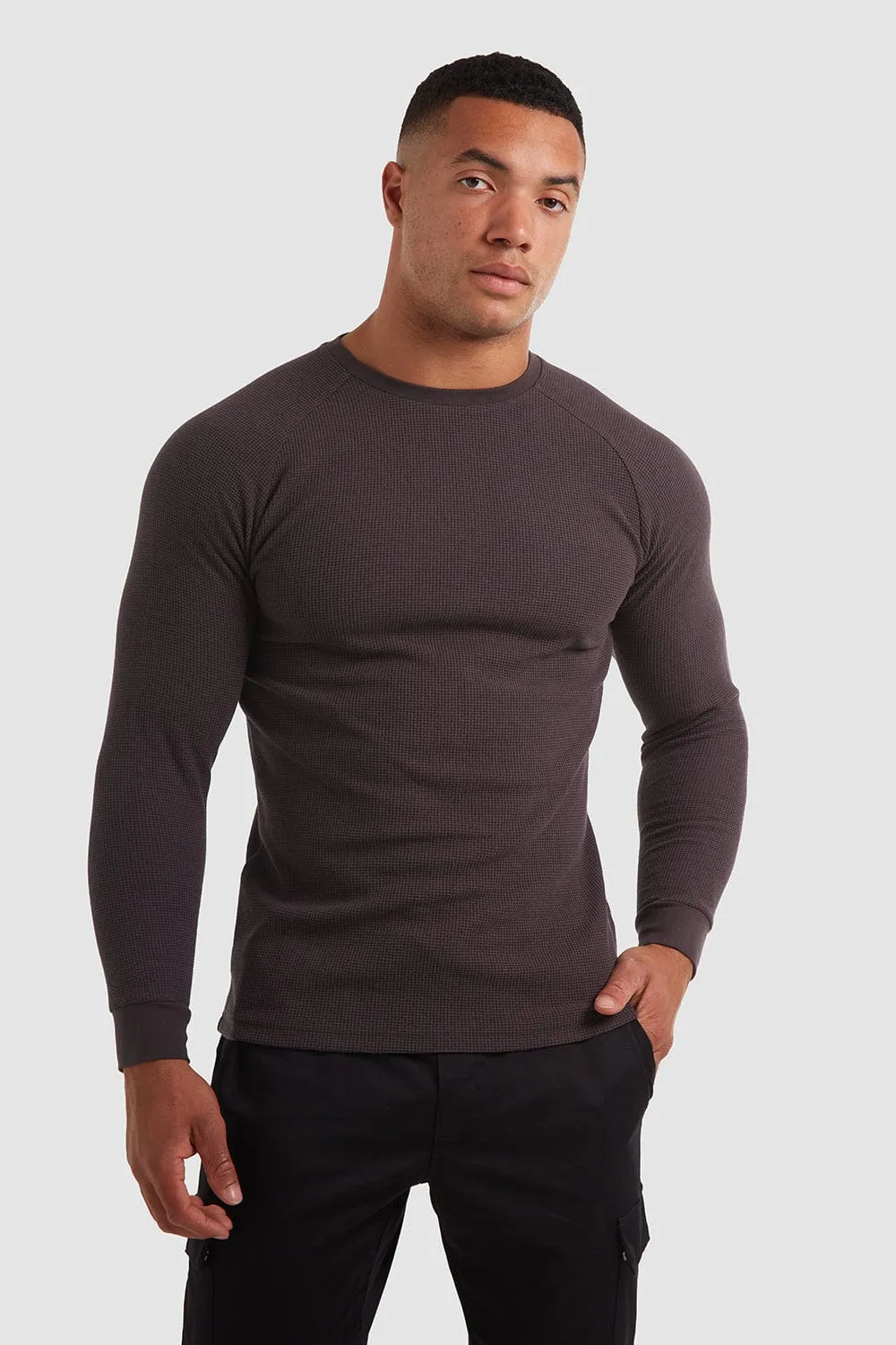 Waffle T-Shirt in Dark Lead