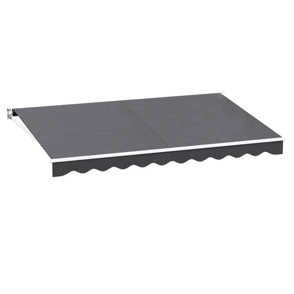 Wall Mounted Folding Arm Window Awning Outdoor Blinds Retractable Canopy Grey 4x2.5M