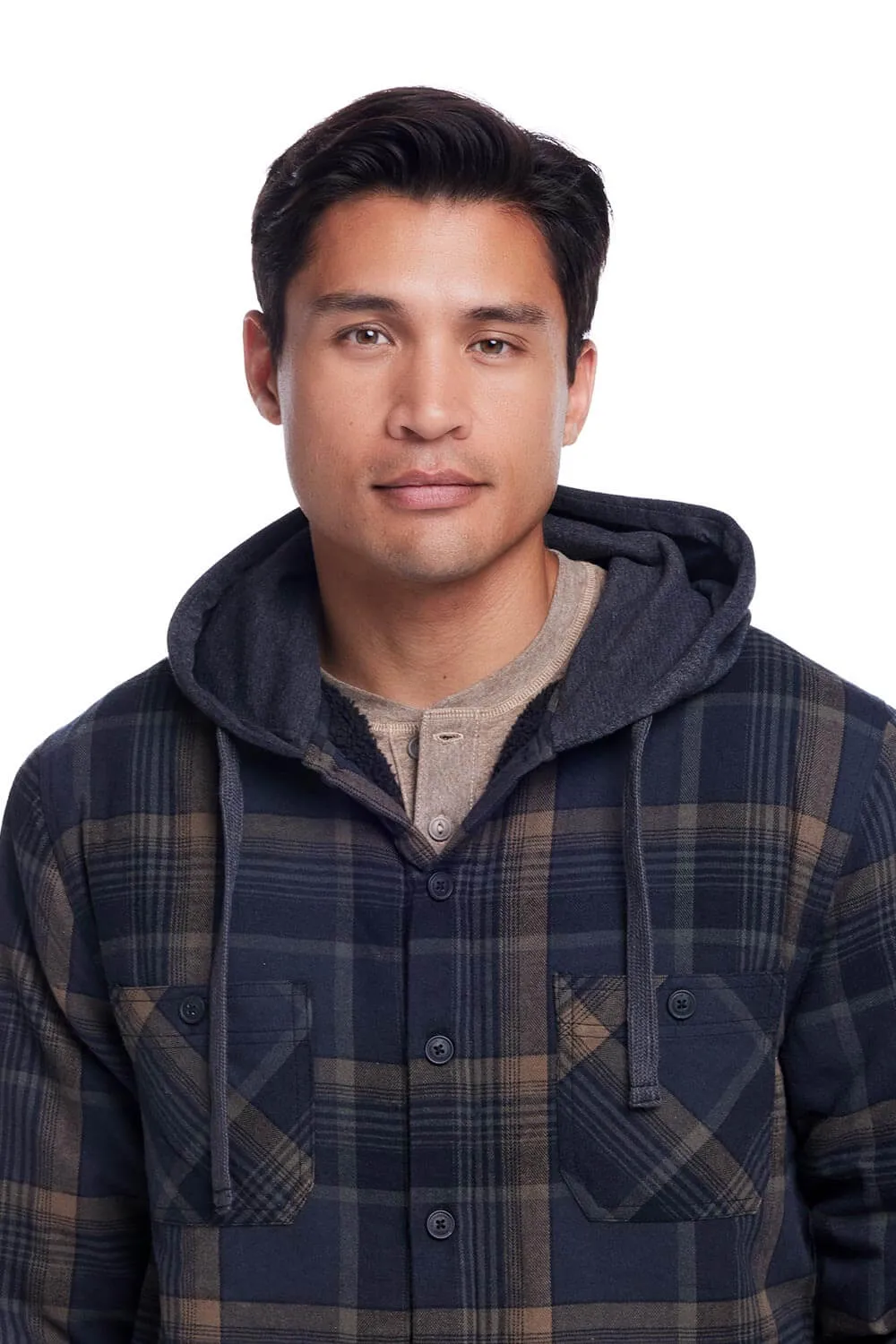 Weatherproof Vintage Sherpa Lined Hooded Shirt Jacket for Men in Black Oyster | F245456GK-BLACKOYSTER