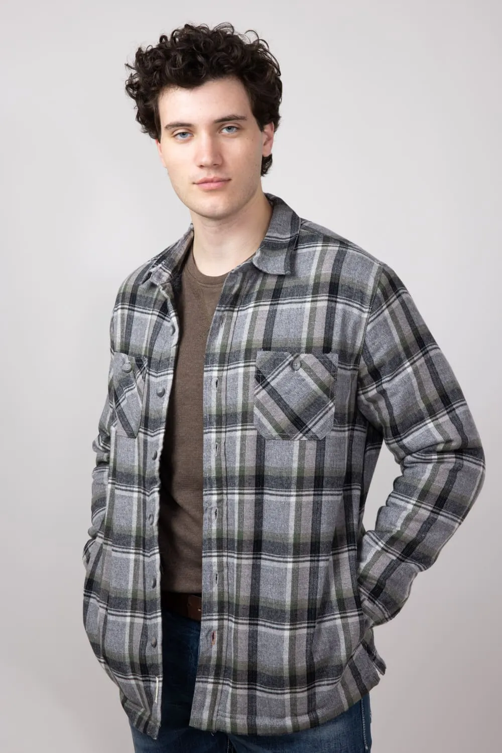 Weatherproof Vintage Sherpa Lined Shirt Jacket for Men in Twine | F245441GK-TWINE