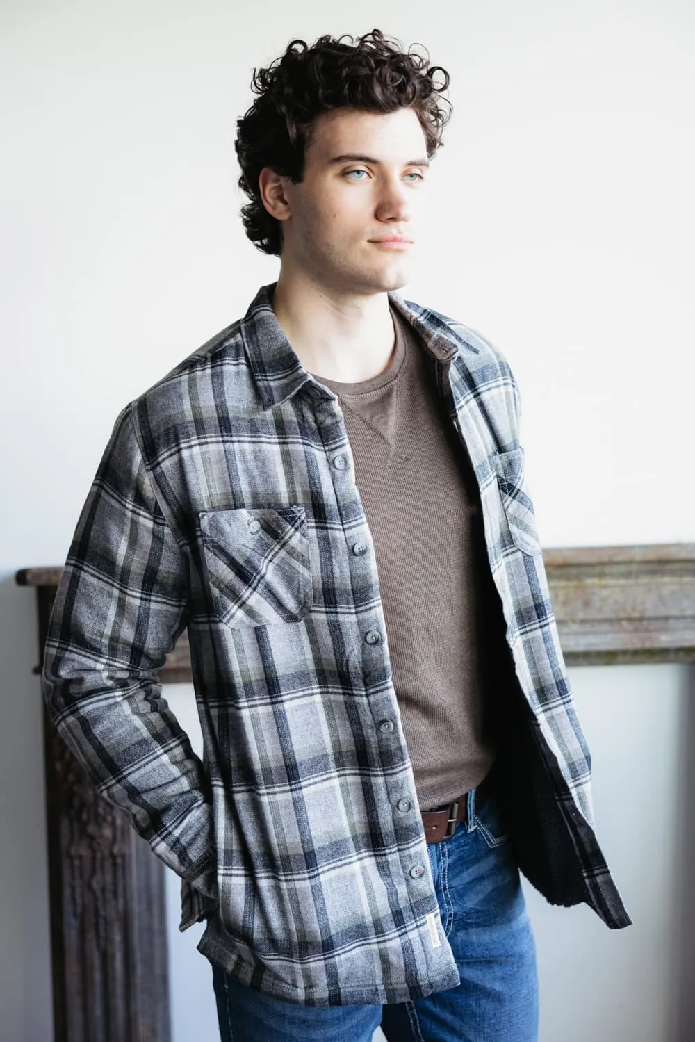 Weatherproof Vintage Sherpa Lined Shirt Jacket for Men in Twine | F245441GK-TWINE