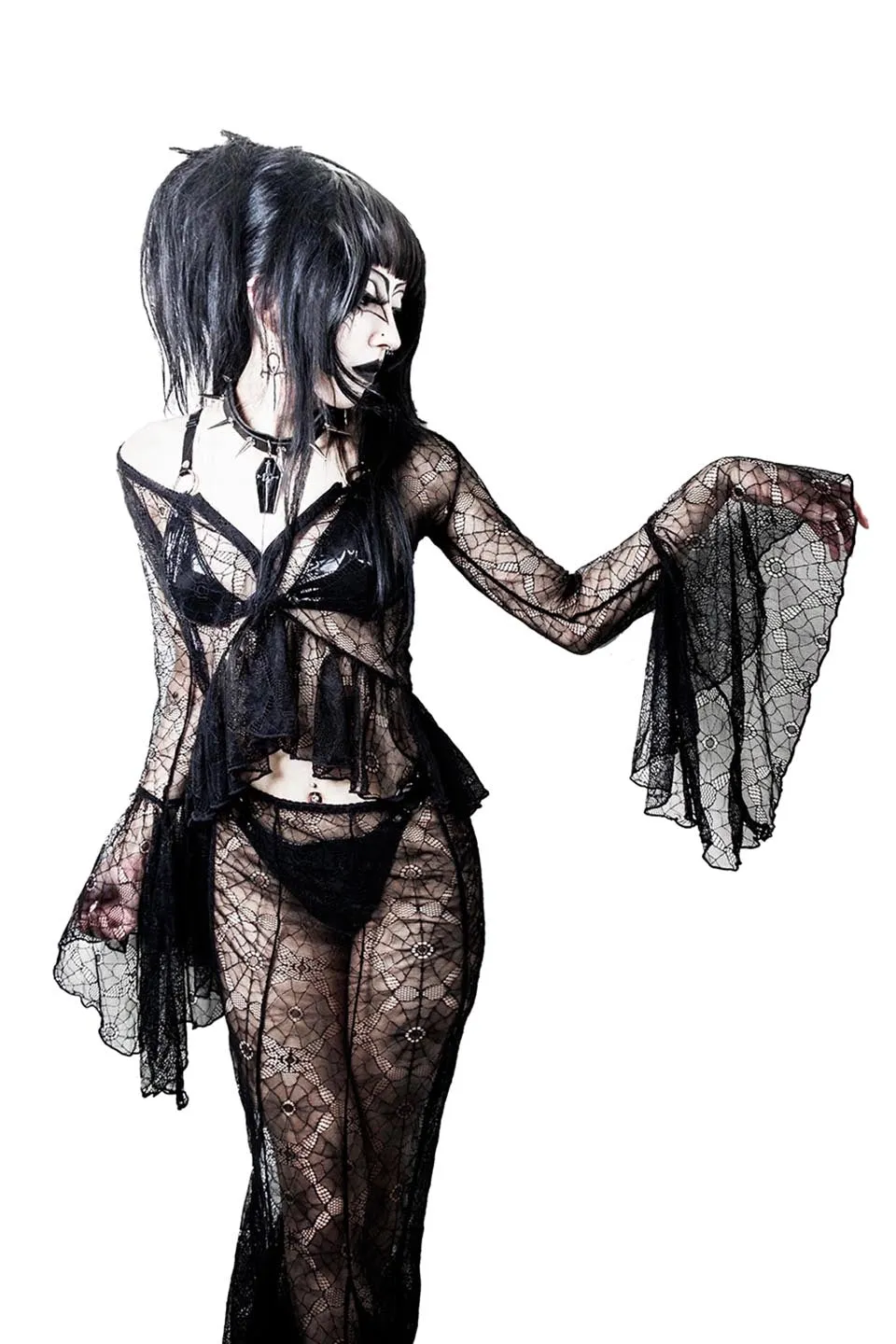 Webutante Spiderweb Bell Sleeve Top
