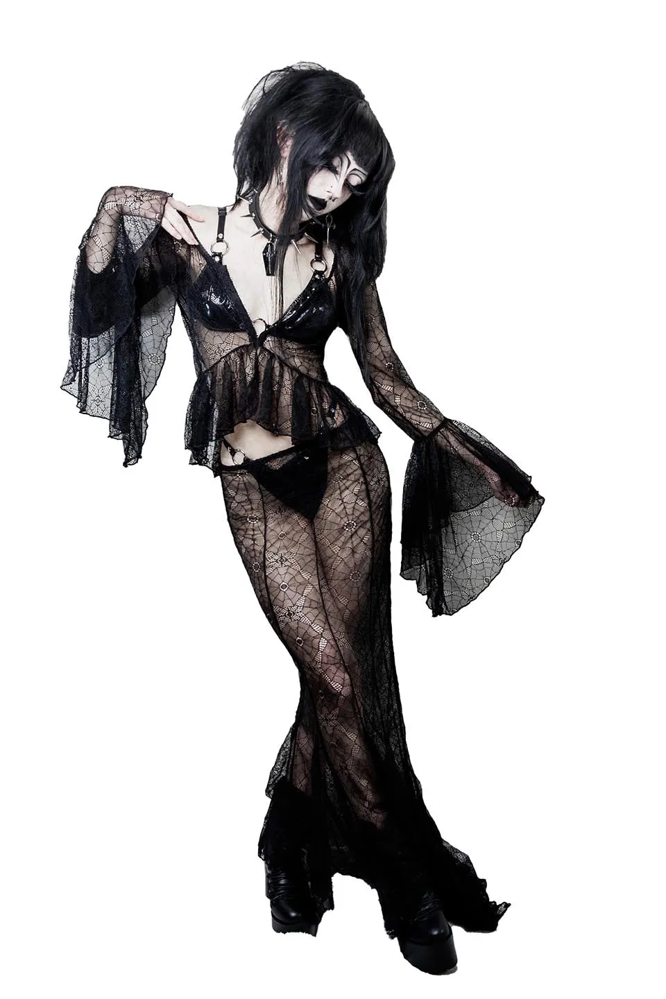 Webutante Spiderweb Bell Sleeve Top