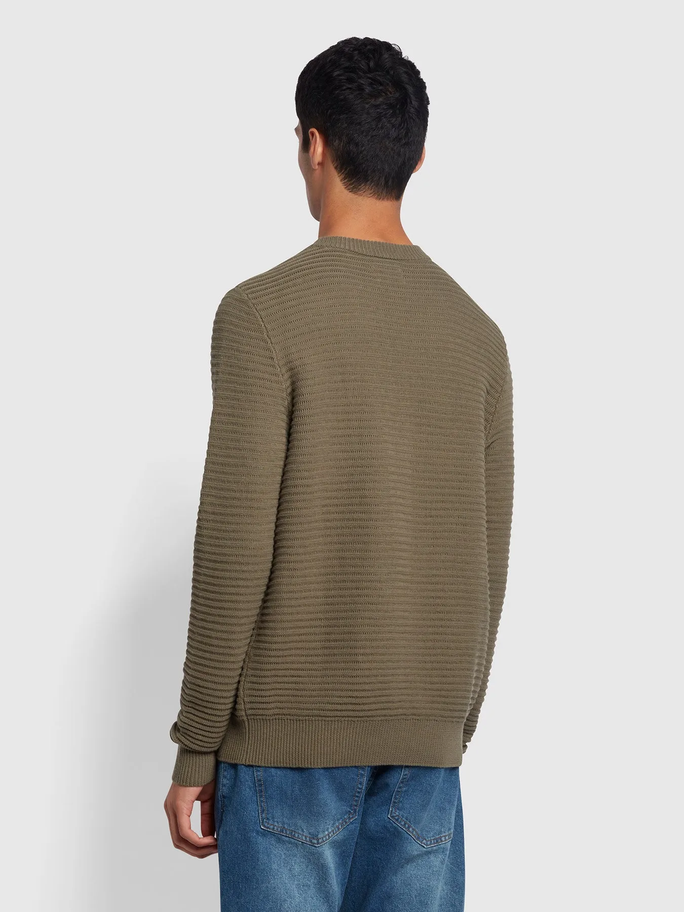 Widnes Regular Fit Crew Neck Jumper In Vintage Green