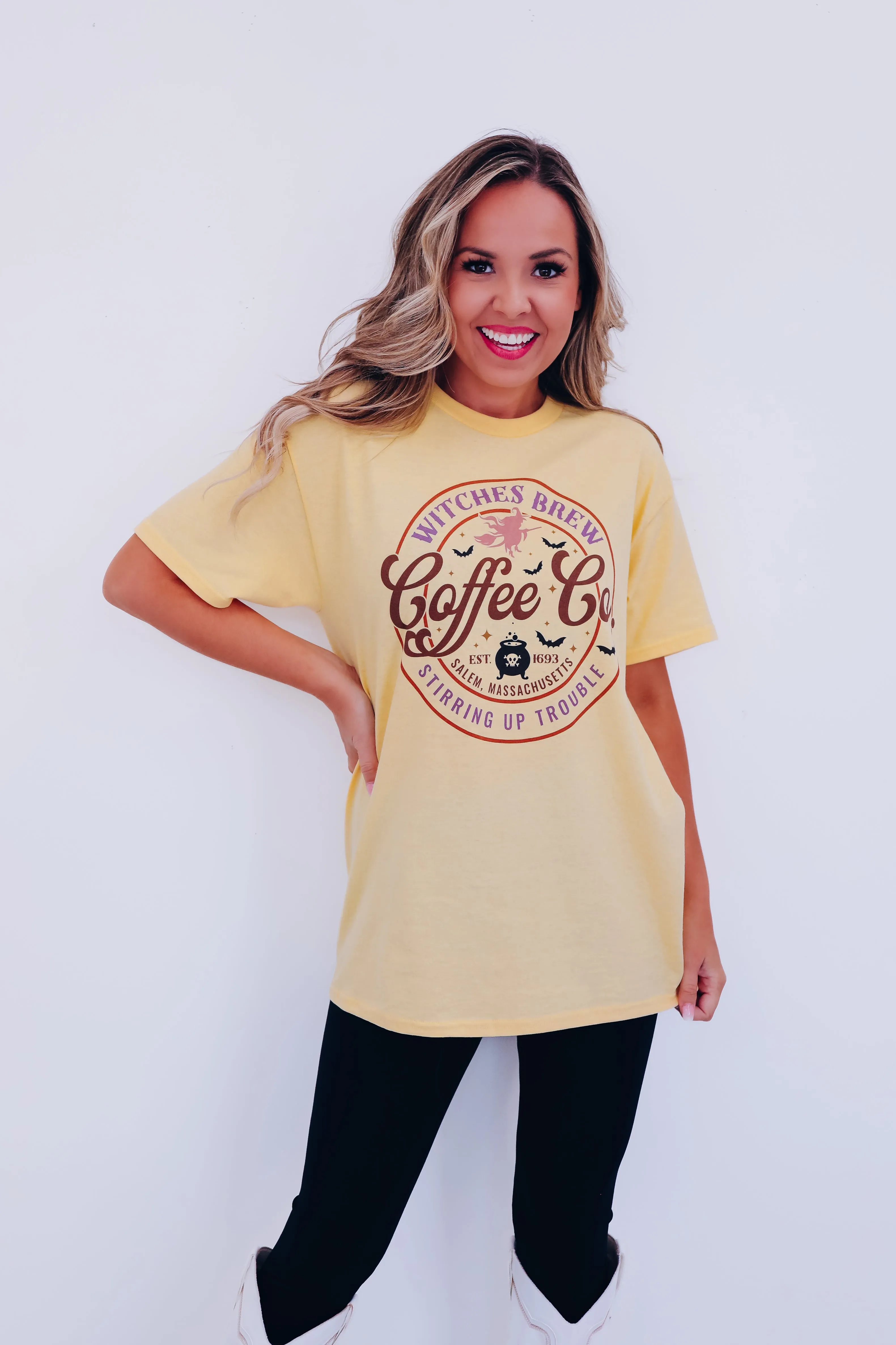Witches Brew Coffee Company Graphic Tee  - Yellow