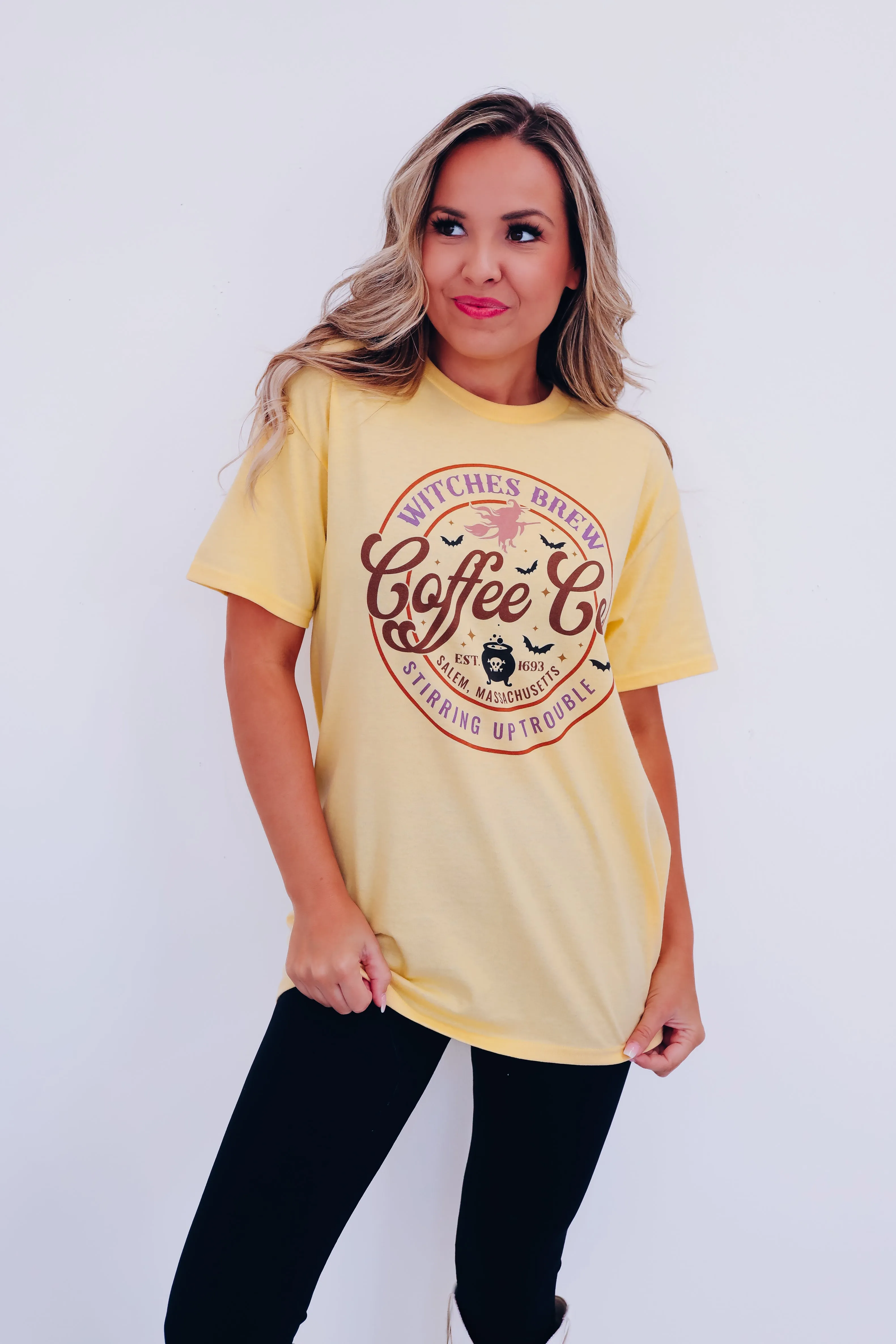 Witches Brew Coffee Company Graphic Tee  - Yellow