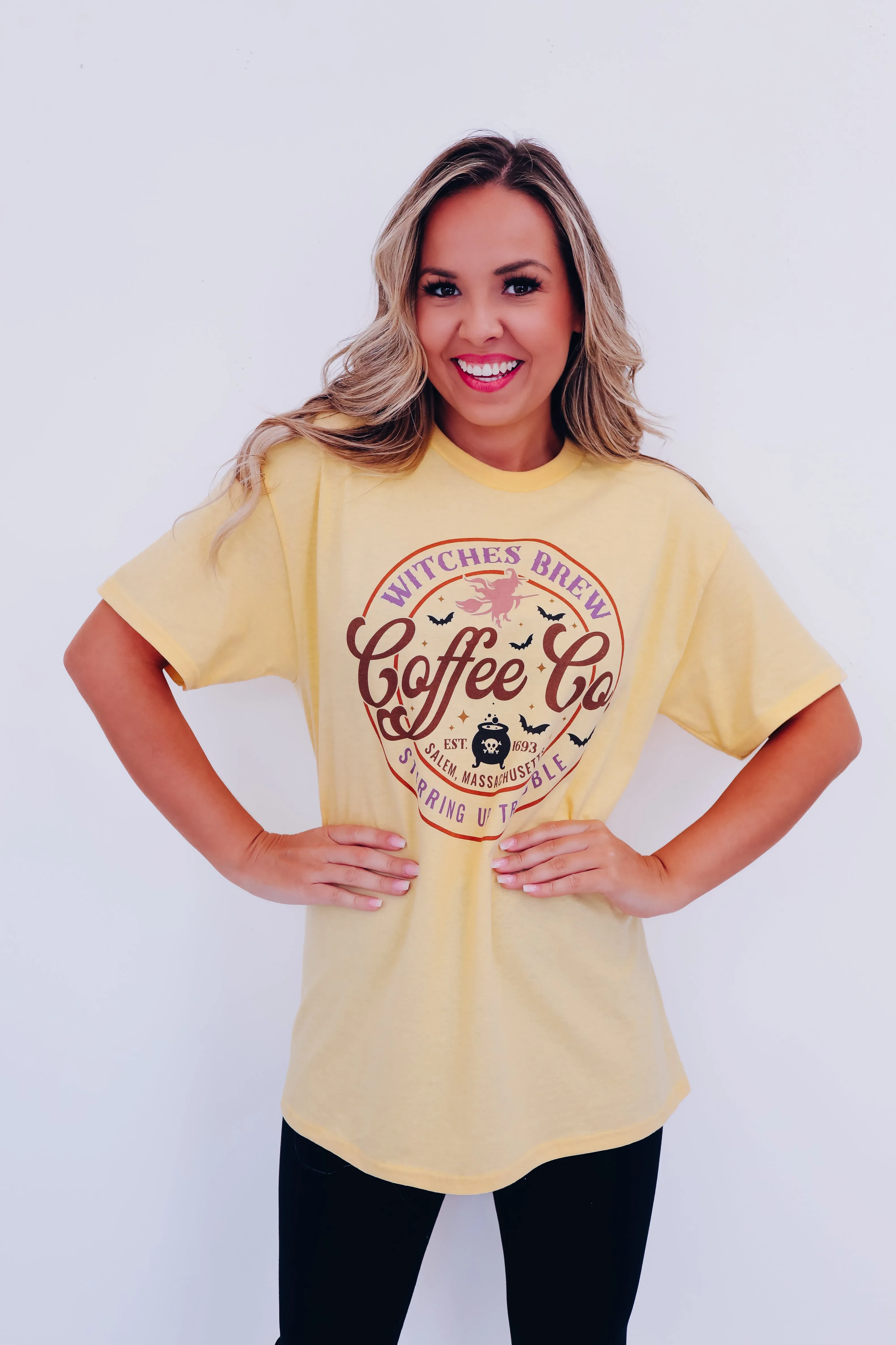 Witches Brew Coffee Company Graphic Tee  - Yellow