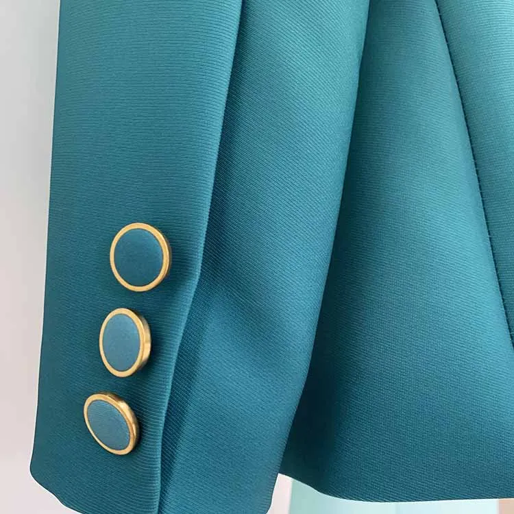 Women Luxury Green Gradient Ombre Blazer   Mid-High Rise Flare Trousers Suit Pants Suit